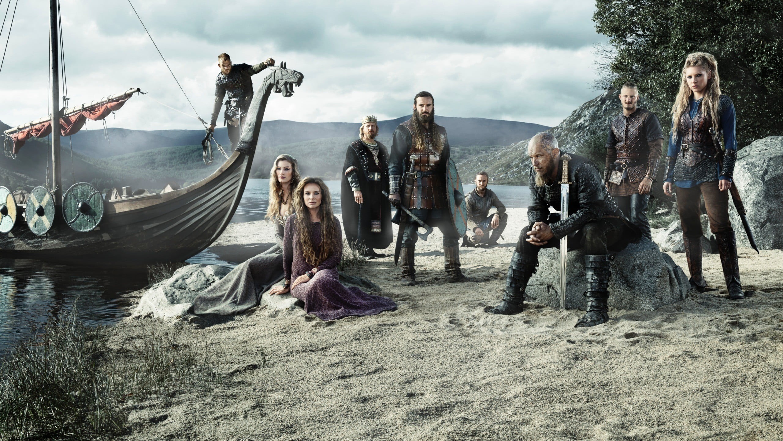 Rollo Lothbrok, real people, warrior, vertebrate, males, vacations, summer, leisure Activity, lifestyles, nautical vessel, sea, togetherness, Lagertha Lothbrok, HD Wallpaper