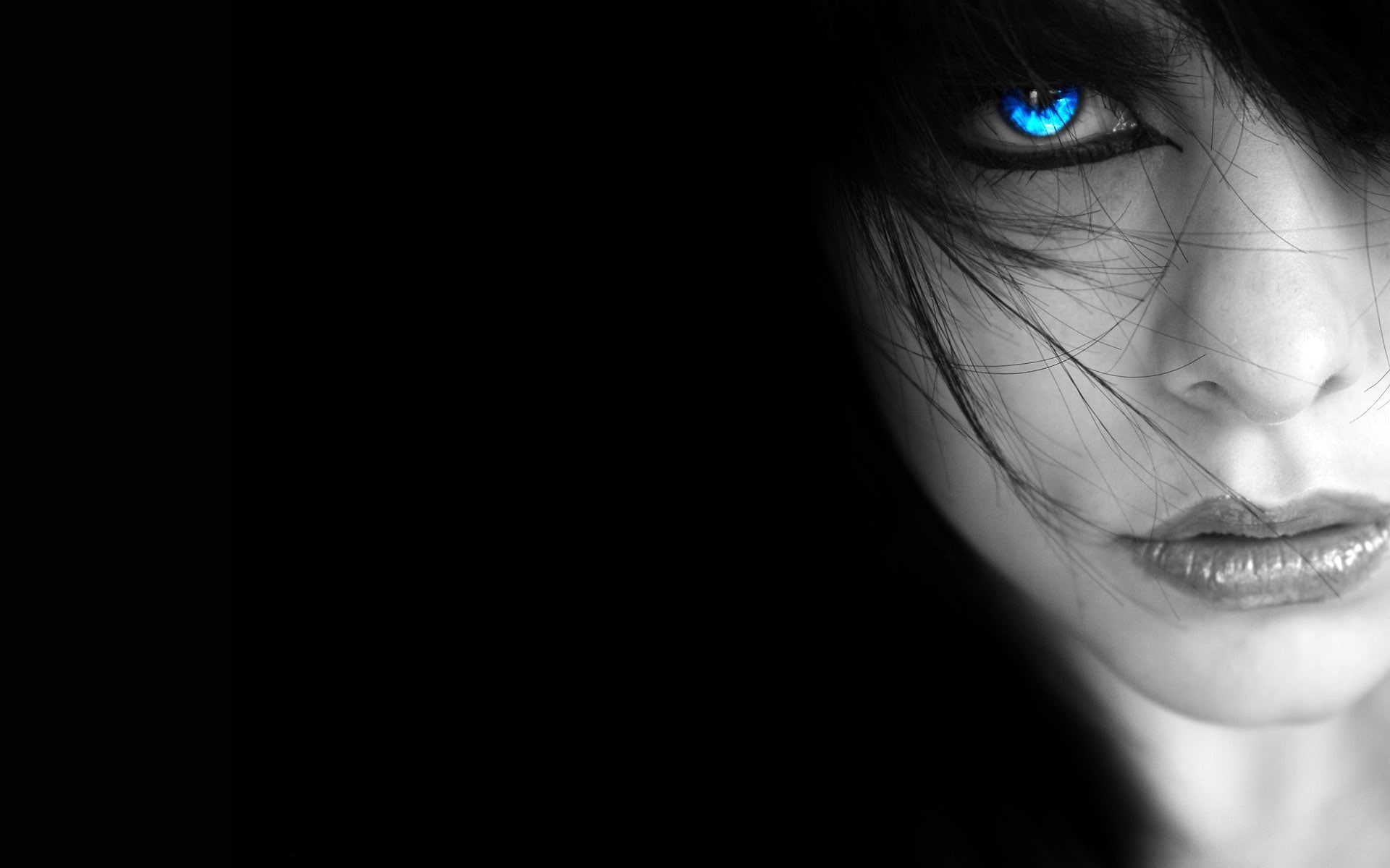 indoors, portrait, human body part, selective coloring, adult, emotion, one person, eyes, simple background, face, headshot, digital art, body part, monochrome, HD Wallpaper