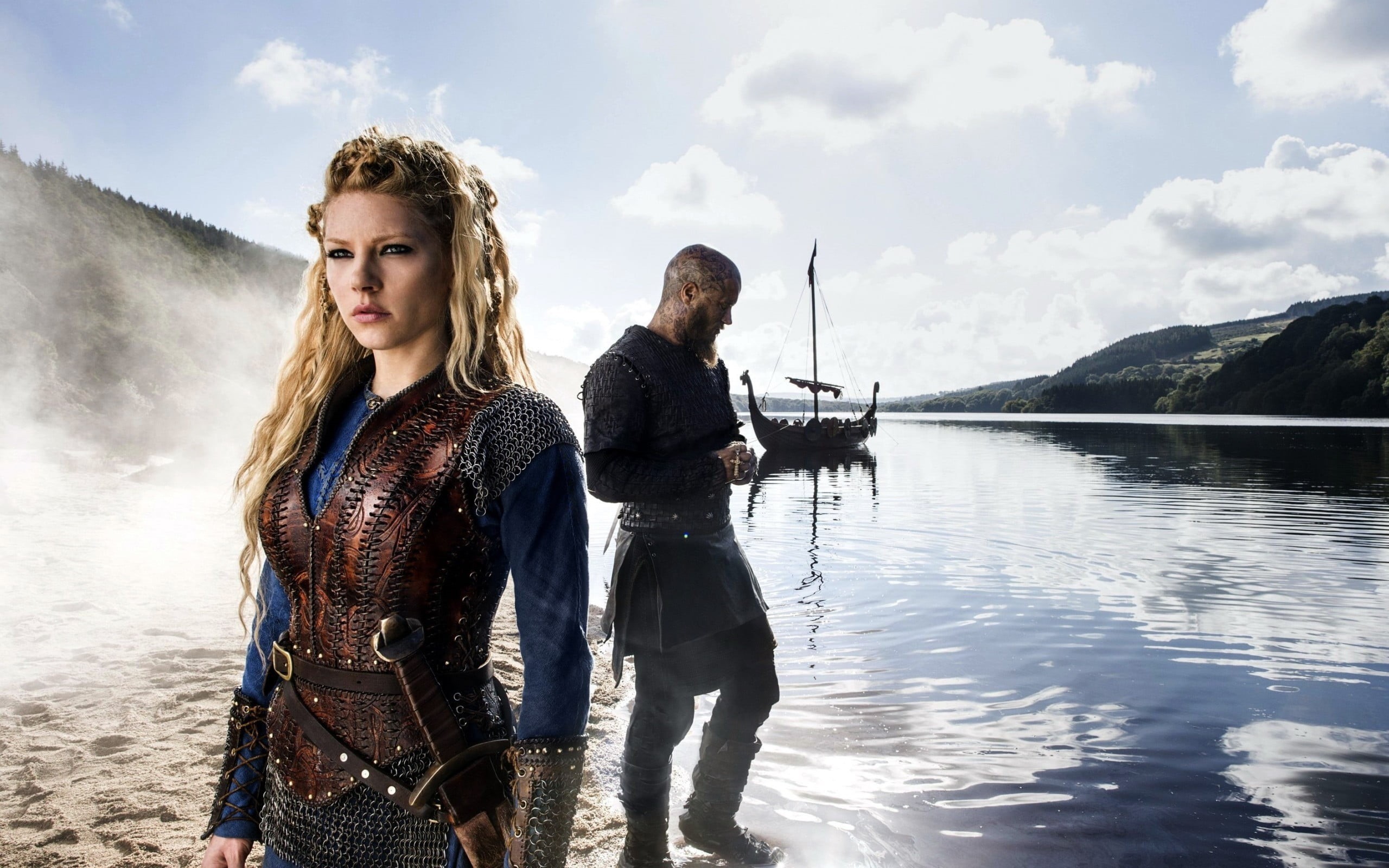 standing, scenics - nature, Lagertha Lothbrok, blonde, outdoors, Katheryn Winnick, people, Vikings (TV series), hairstyle, 2K, lifestyles, women, leisure activity, HD Wallpaper