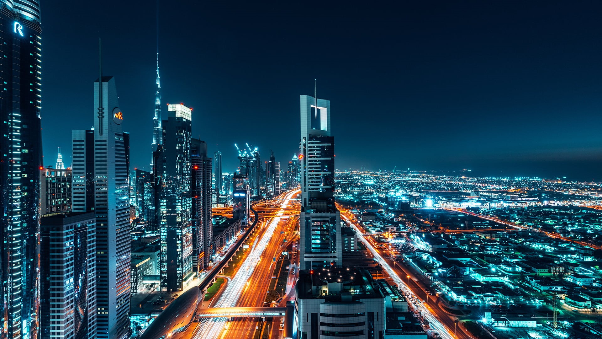 office building exterior, Dubai, city, concrete, 1080P, highway, architecture, modern, development, residential district, building, built structure, white, HD Wallpaper