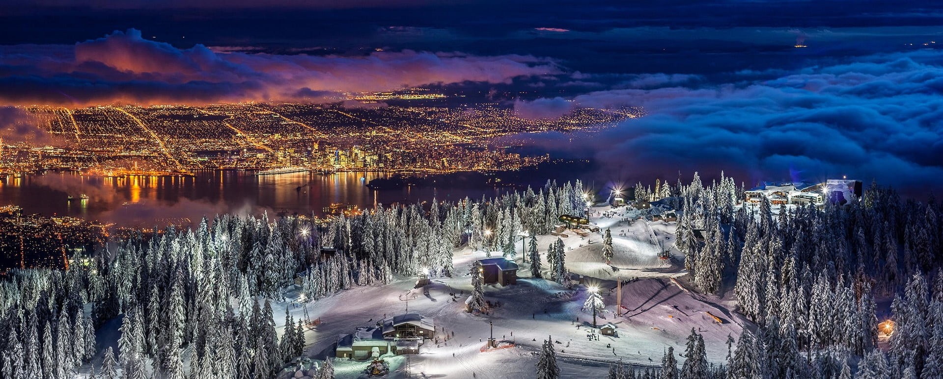 scenics - nature, architecture, landscape, night, photography, cityscape, beauty in nature, environment, cloud - sky, water, snow, view, no people, panoramas, HD Wallpaper