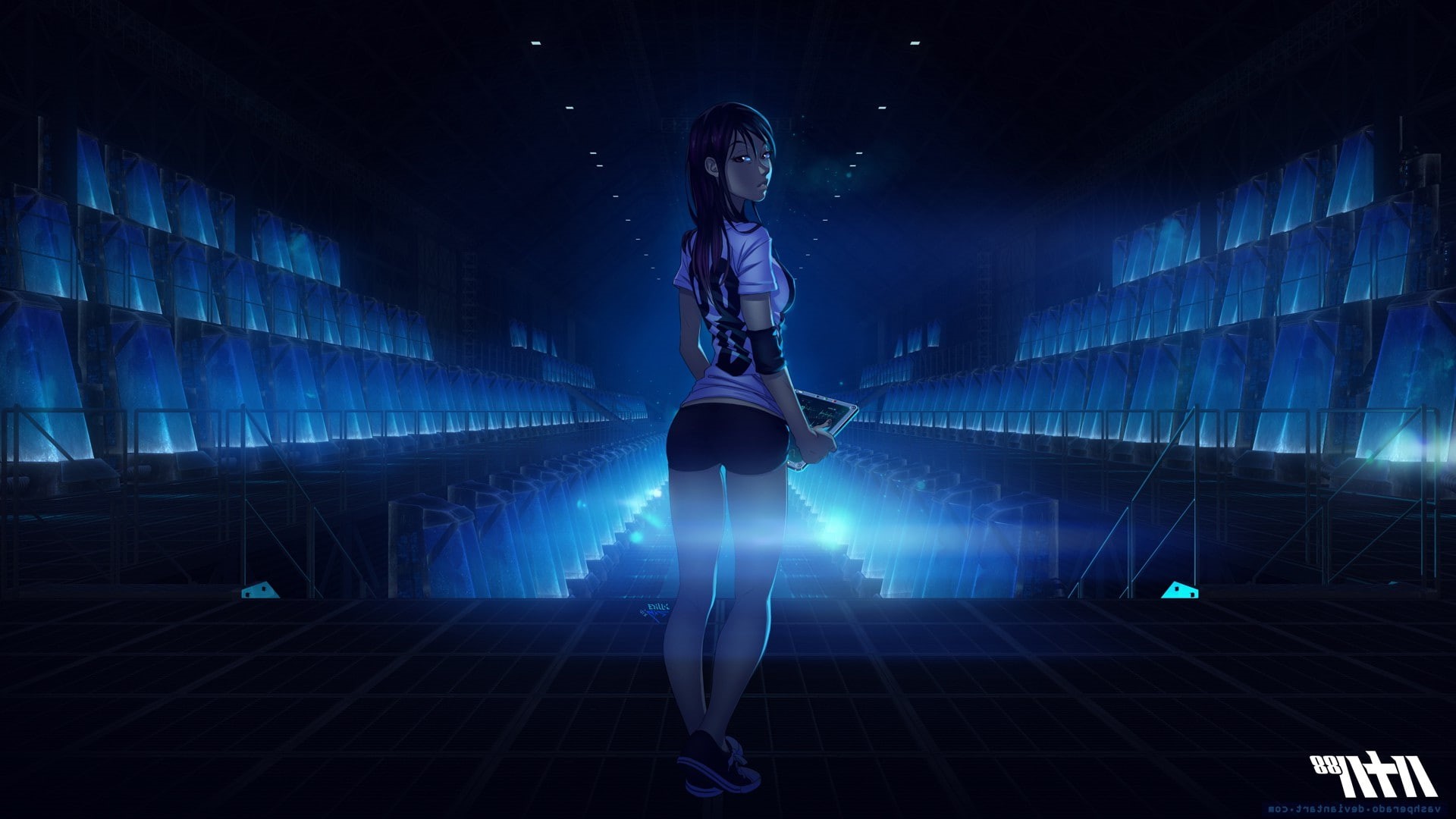88 Girl, space, light - natural phenomenon, lifestyles, Futuristic, young adult, vitality, front view, one person, indoors, arts culture and entertainment, HD Wallpaper