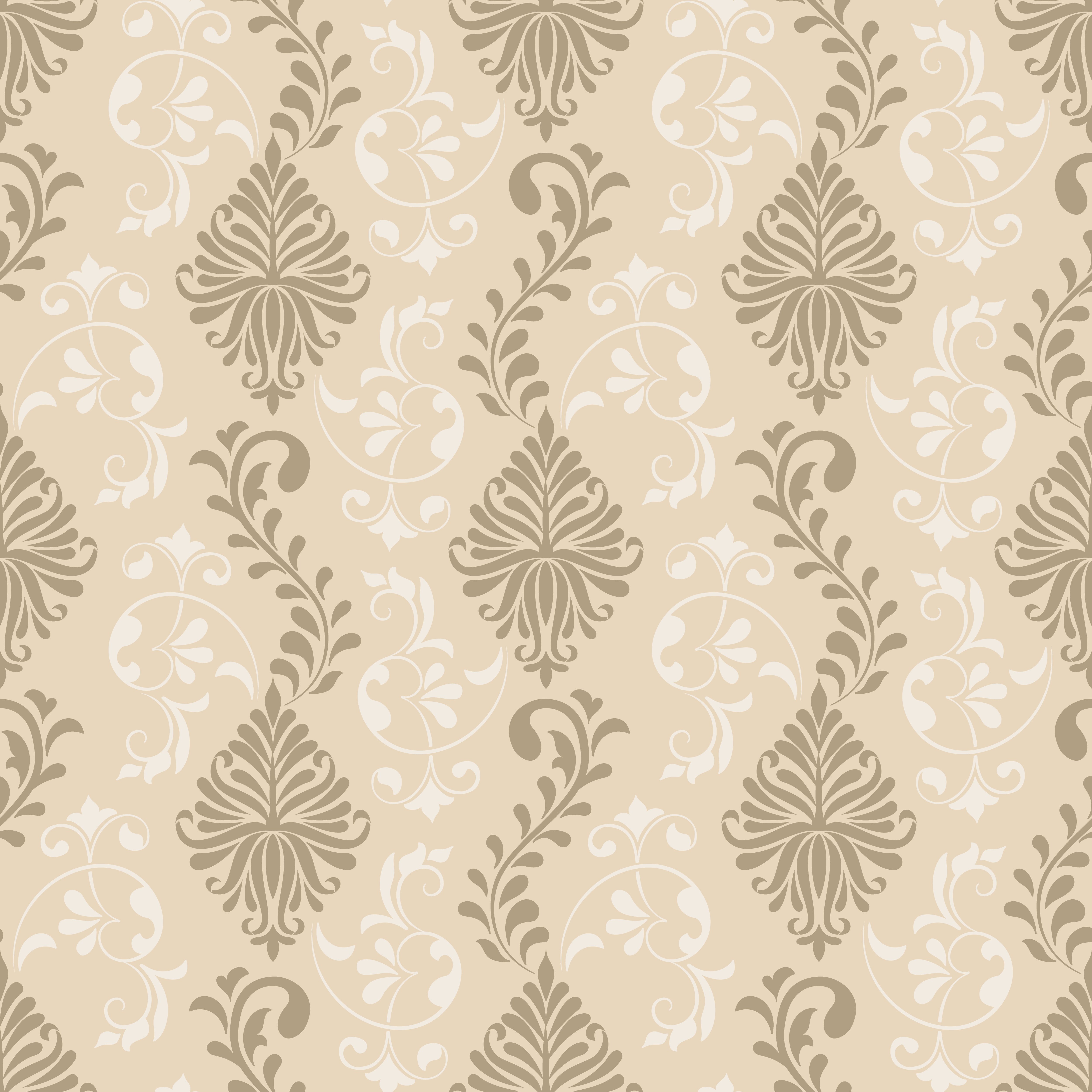 graphic, seamless, ornament, 4K, background, design, floral, vintage, damask, pattern, flowers, texture, Phone HD Wallpaper