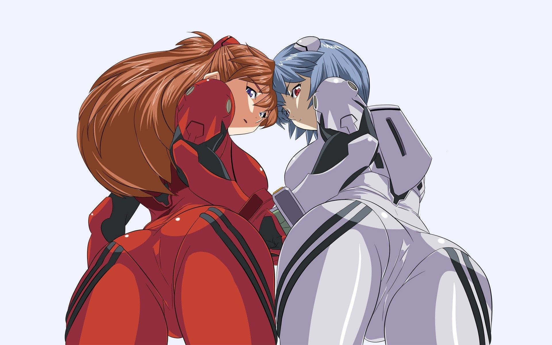 digital composite, emotion, nature, Neon Genesis Evangelion, Asuka Langley Soryu, women, young men, females, togetherness, leisure activity, two people, HD Wallpaper