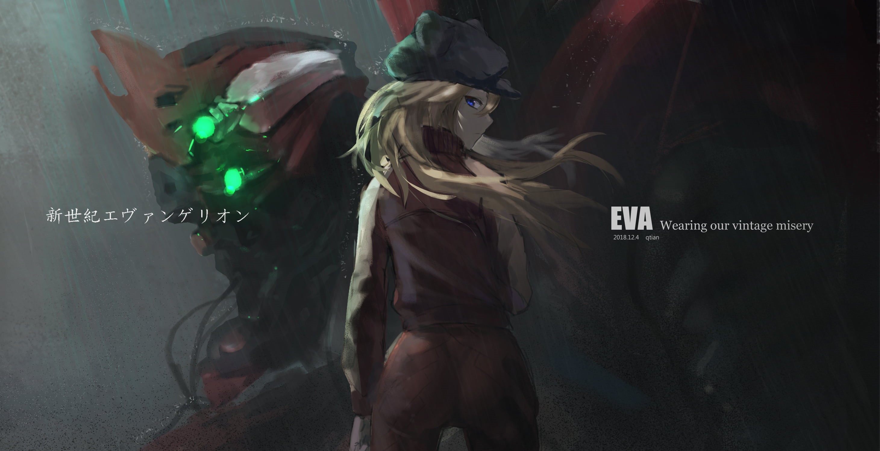EVA Unit 02, 2K, anime girls, Neon Genesis Evangelion, Asuka Langley Soryu, HD Wallpaper
