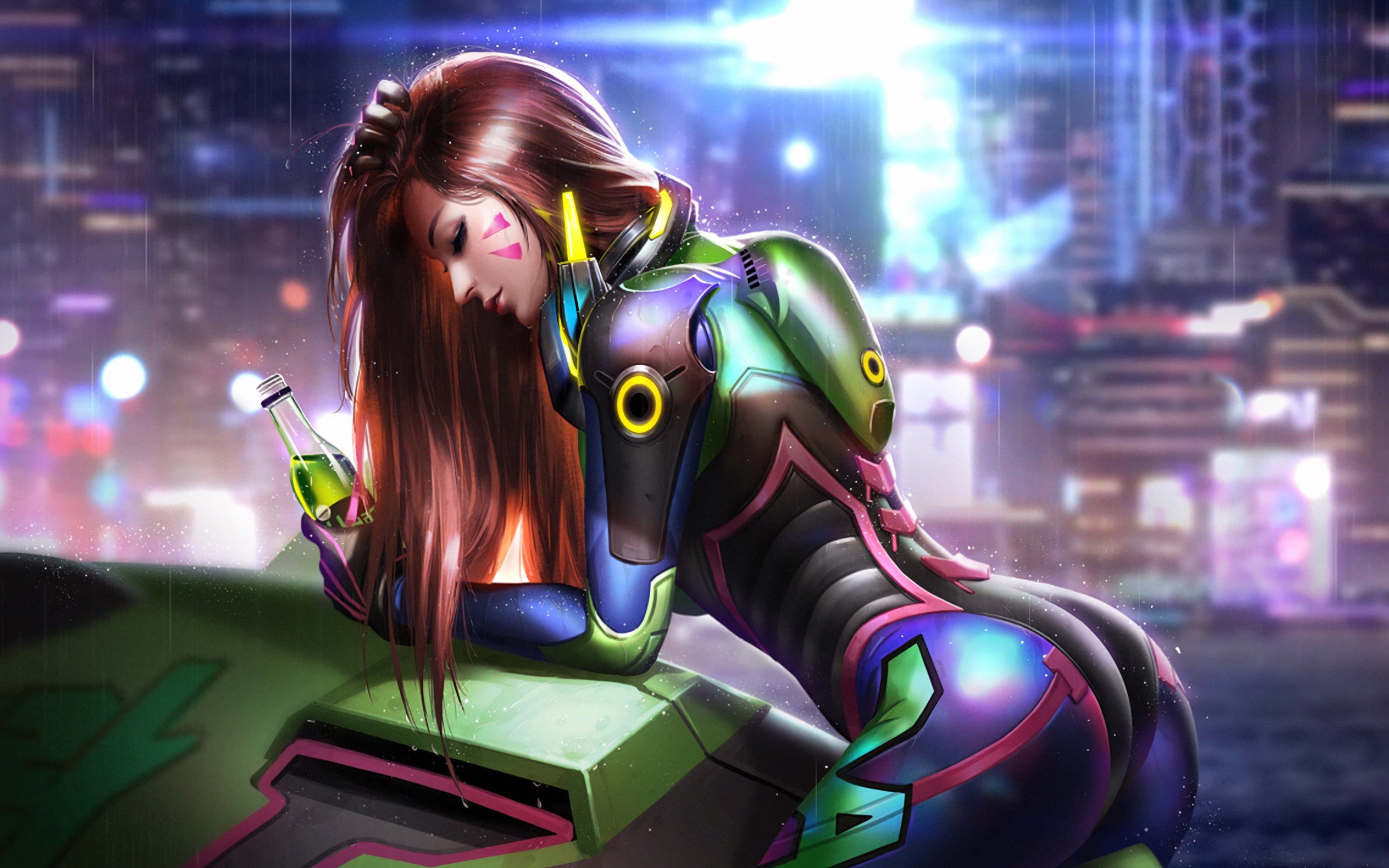 Illustration, 2K, Game Art, Liang xing, D.Va’s Nano Cola, Overwatch, Hana Song, D.Va, by Liang xing, HD Wallpaper