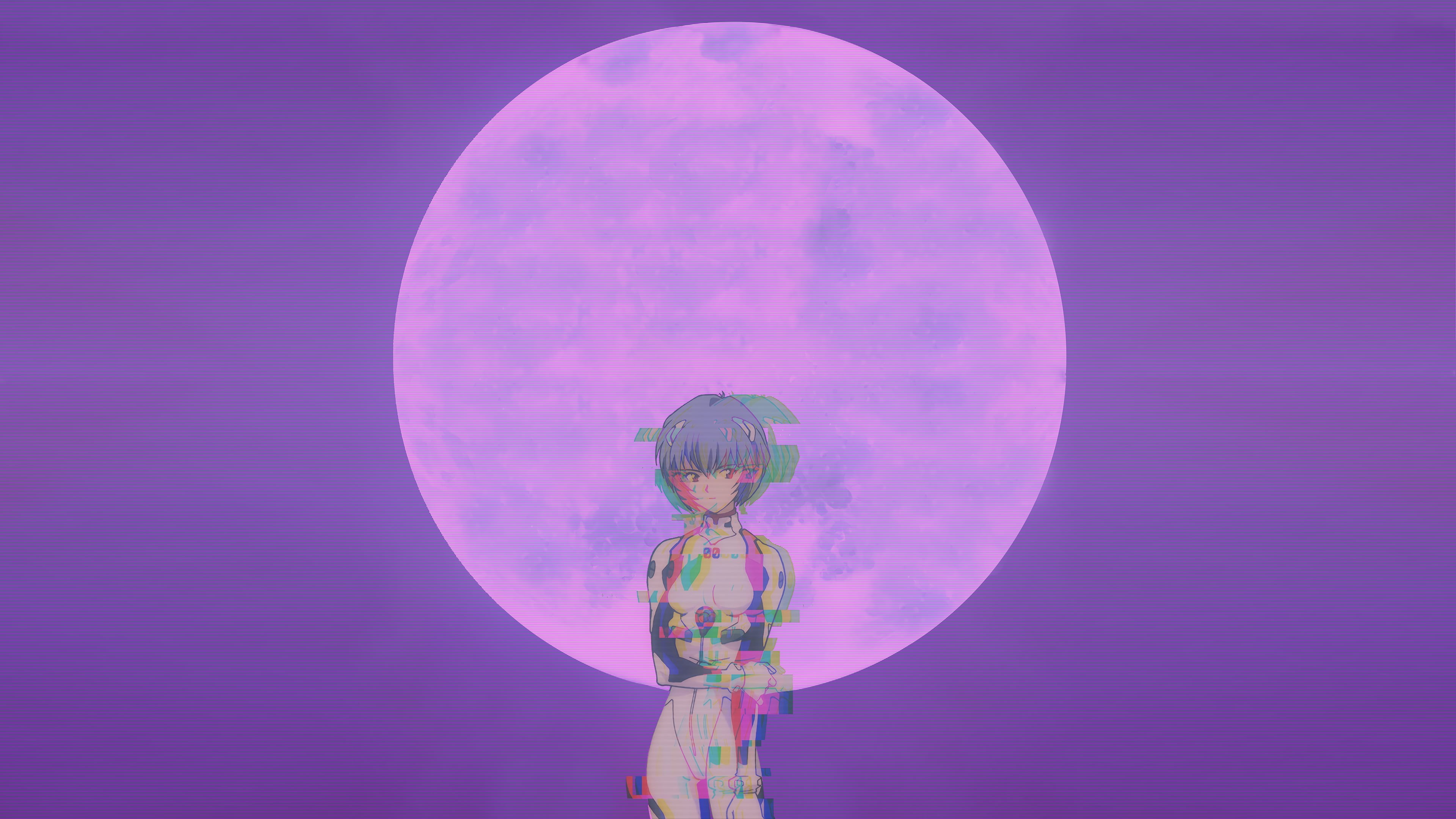 Ayanami Rei, Moon, 4K, Neon Genesis Evangelion, HD Wallpaper