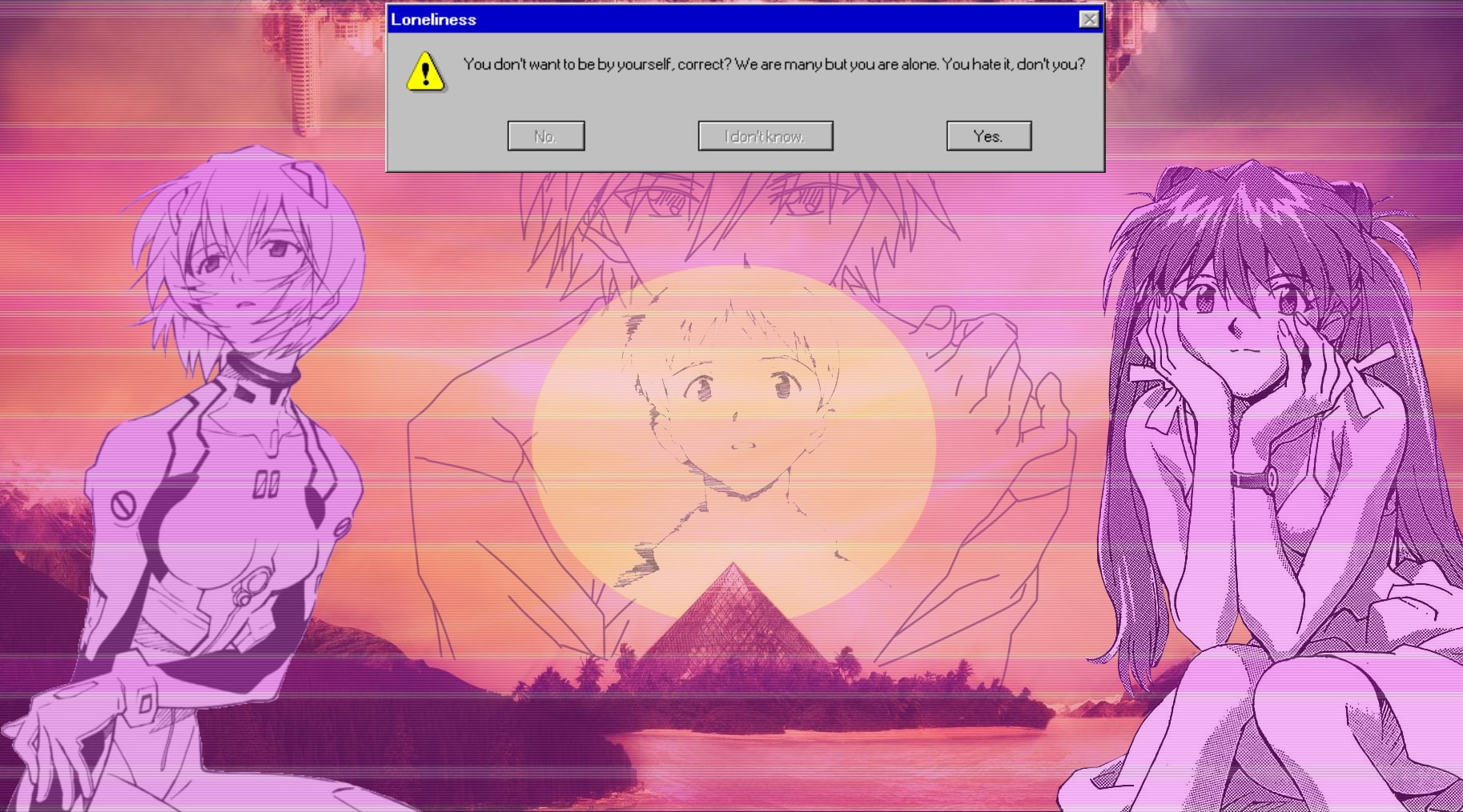 pink color, Ayanami Rei, vaporwave, composite image, anime boys, synthwave, data, digital composite, indoors, representation, technology, art and craft, HD Wallpaper