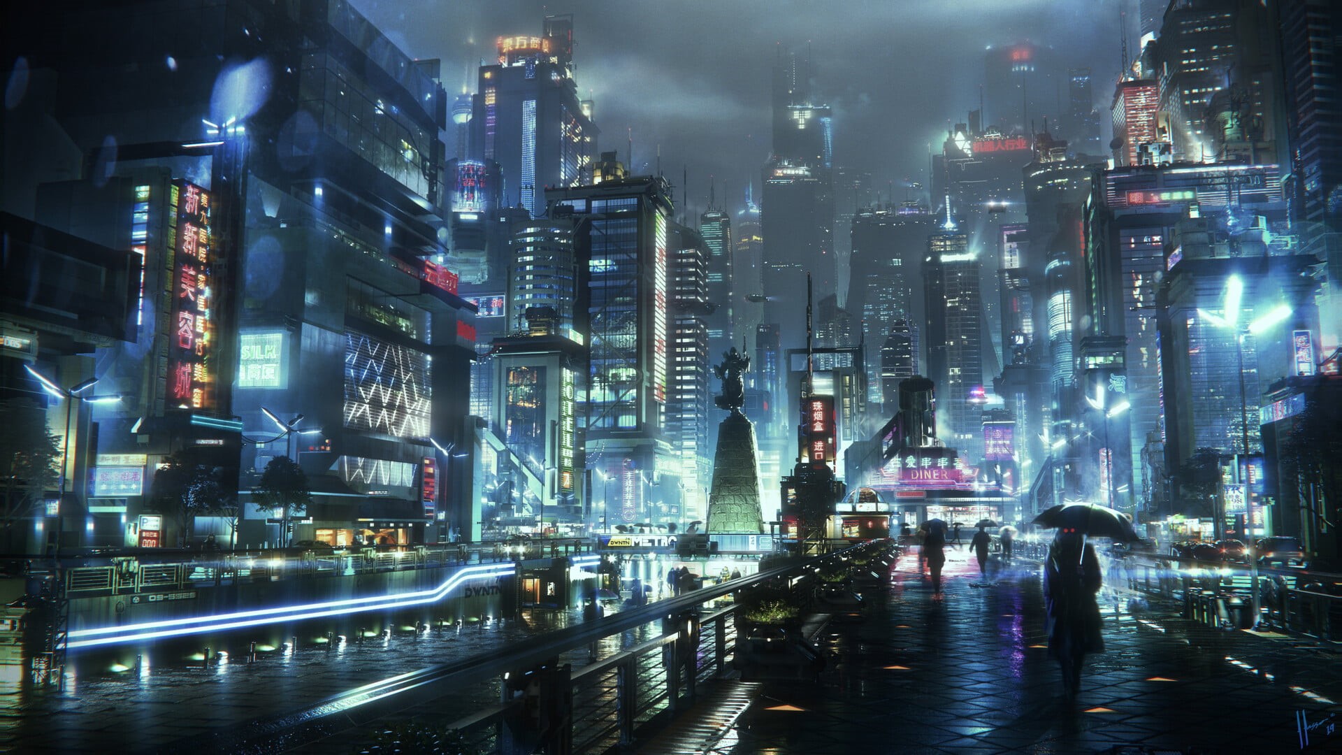 City, Sci Fi, 1080P, Night, HD Wallpaper