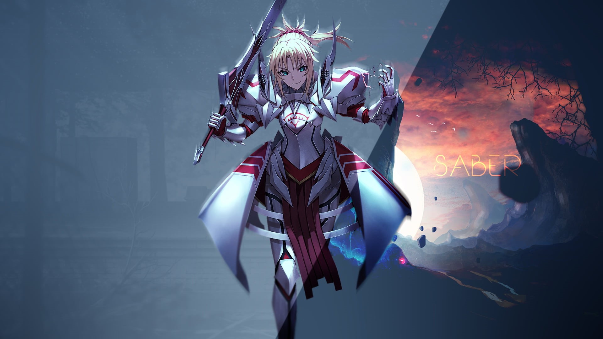adult, 1080P, arts culture and entertainment, costume, one person, manga, Saber of Red, protection, standing, Mordred (Fate/Apocrypha), front view, indoors, HD Wallpaper