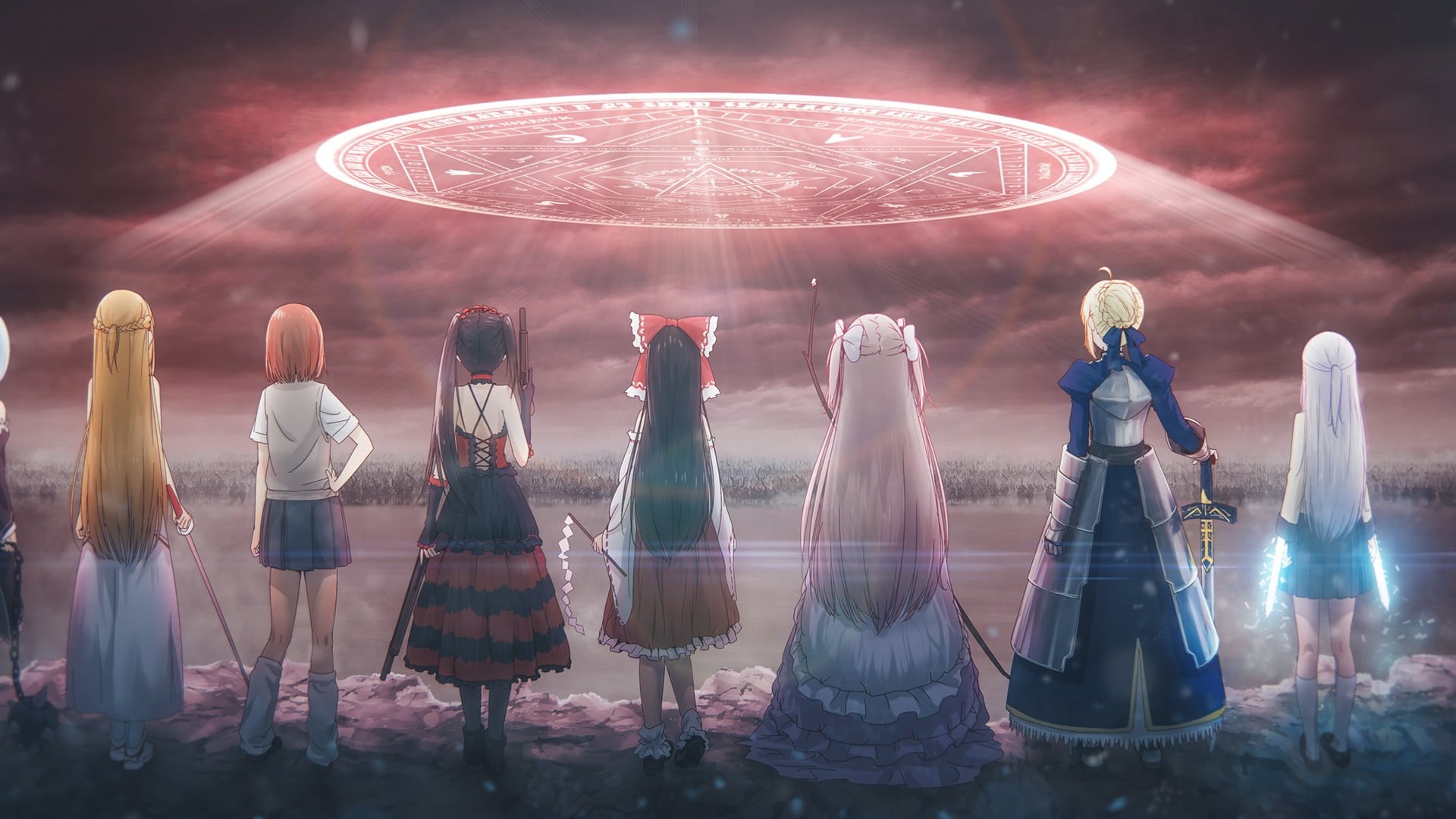 women, Yuuki Asuna, celebration, table, space, Fate Series, creativity, futuristic, uFO, backgrounds, stay, event, Sword Art Online, childhood, illustration, HD Wallpaper
