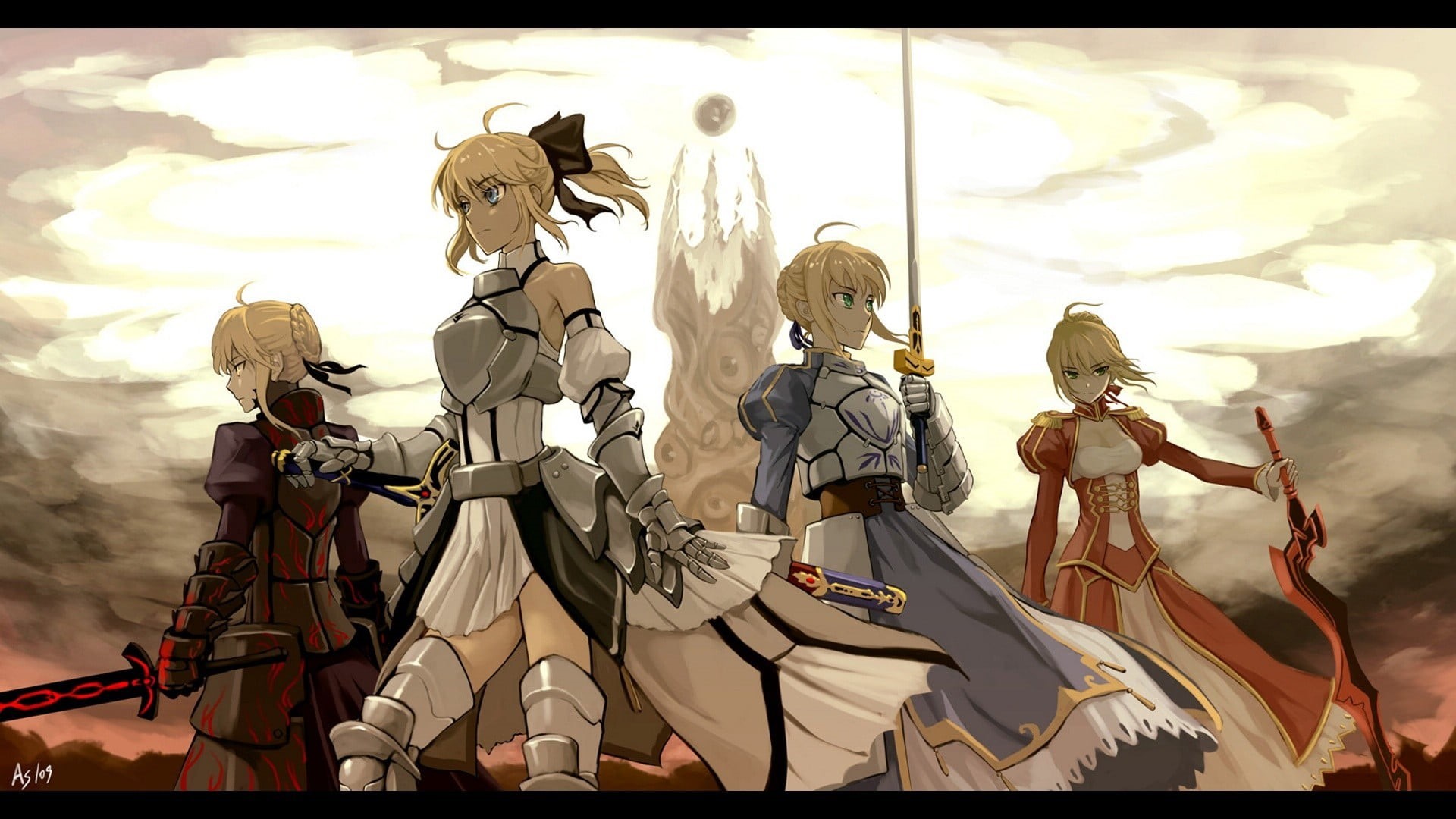auto post production filter, Saber, Fate Series, fate, no people, Saber Extra, day, fantasy, outdoors, nature, low angle view, angel, history, 1080P, sky, HD Wallpaper