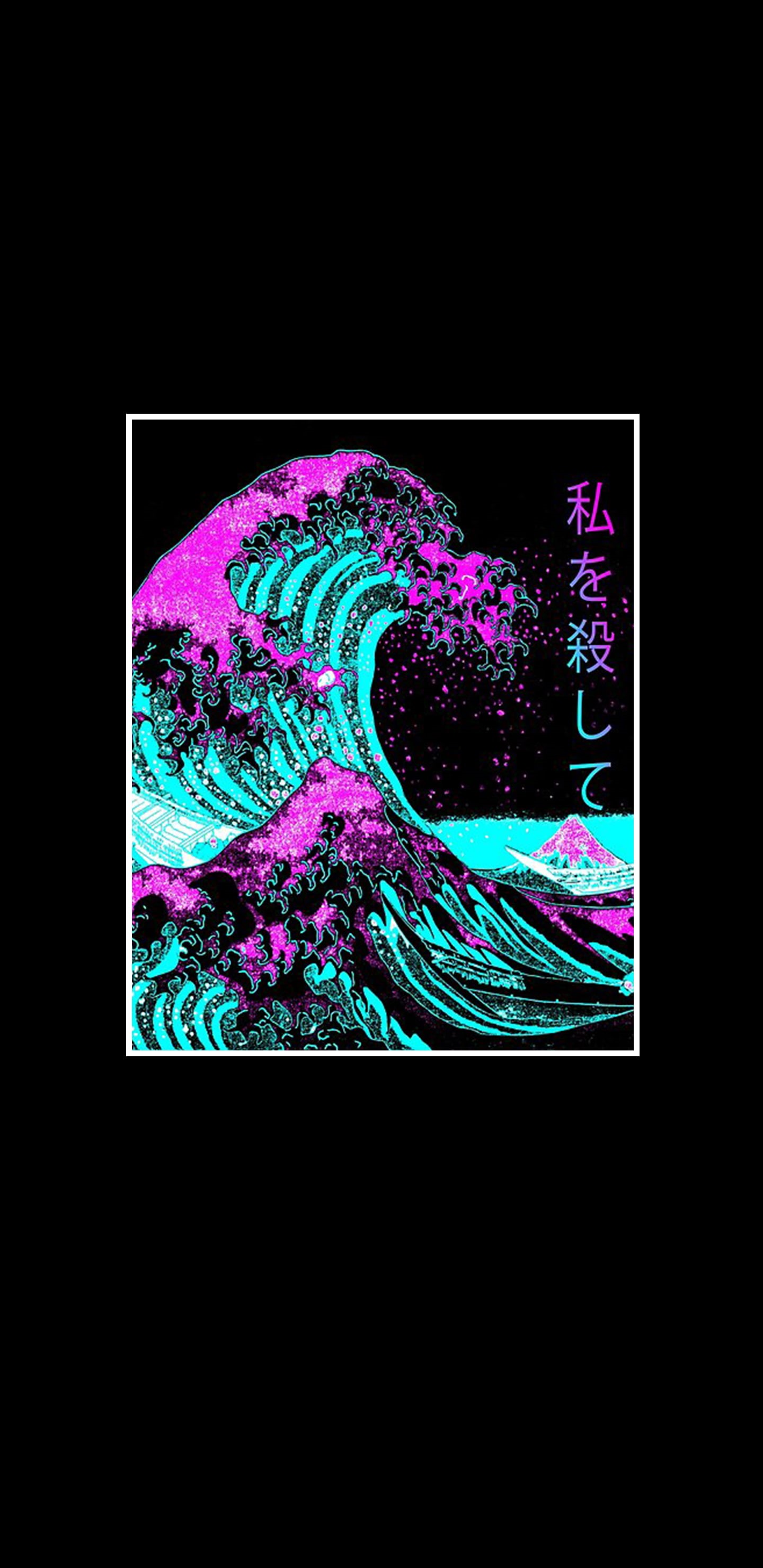 2K, waves, black, amoled, Phone HD Wallpaper