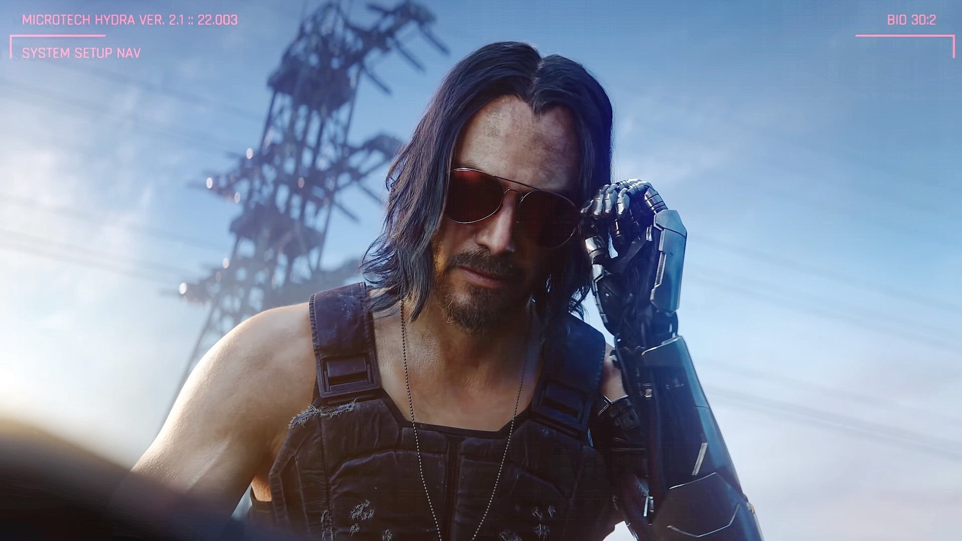 glasses, Keanu Reeves, CD Project Red, Cyberpunk 2077, CD PROJEKT RED, 1080P, Johnny Silverhand, prosthesis, HD Wallpaper