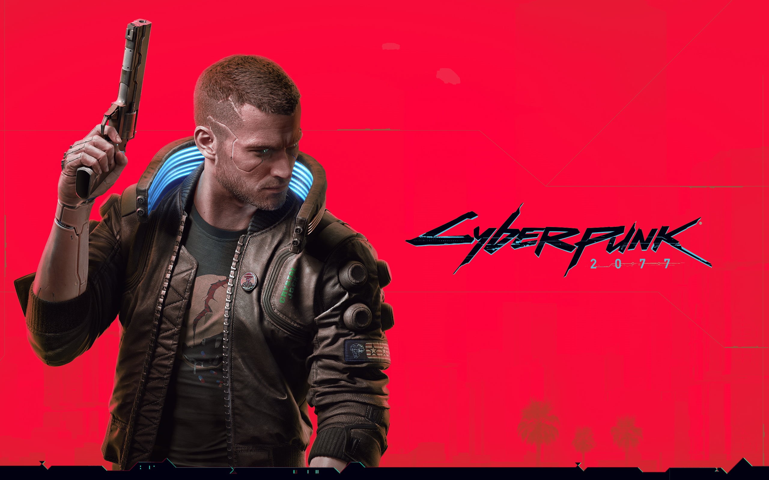 red, Cyberpunk 2077, Video Game Art, 2K, video game characters, cyberpunk, HD Wallpaper