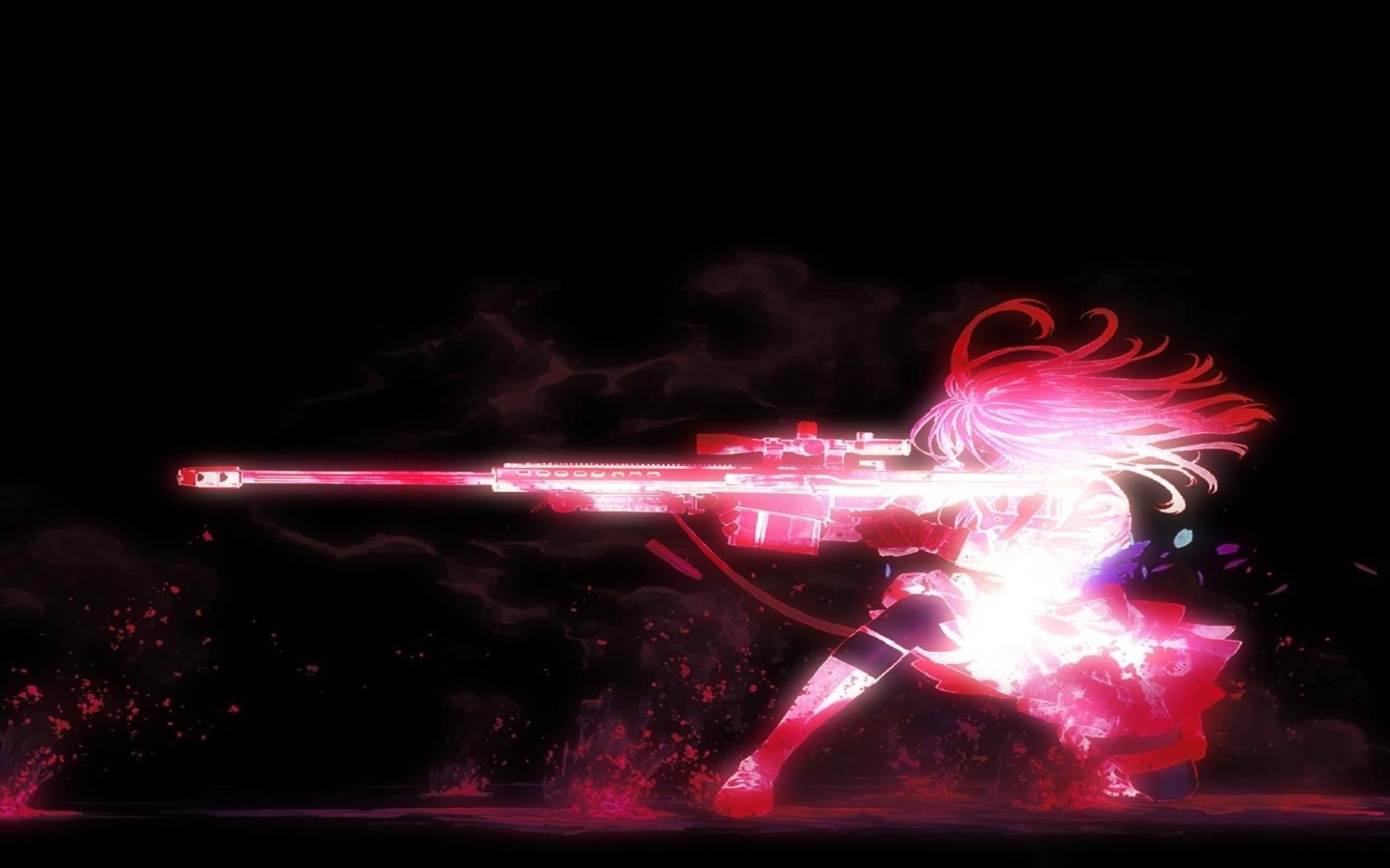 copy space, illuminated, smoke - physical structure, light, arts culture and entertainment, music, night, weapon, one person, 720P, sniper rifle, glowing, HD Wallpaper