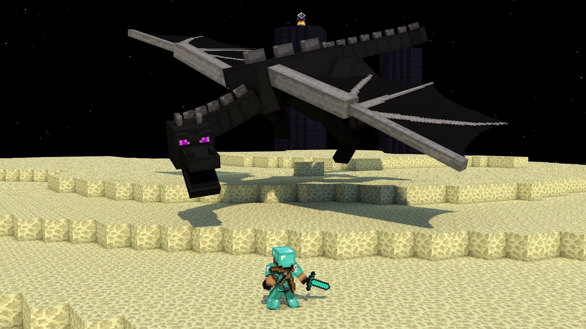 flying, men, clothing, Minecraft, travel Locations, screenshot, nature, toy, one person, game, real people, the past, Ender Dragon, travel, architecture, HD Wallpaper