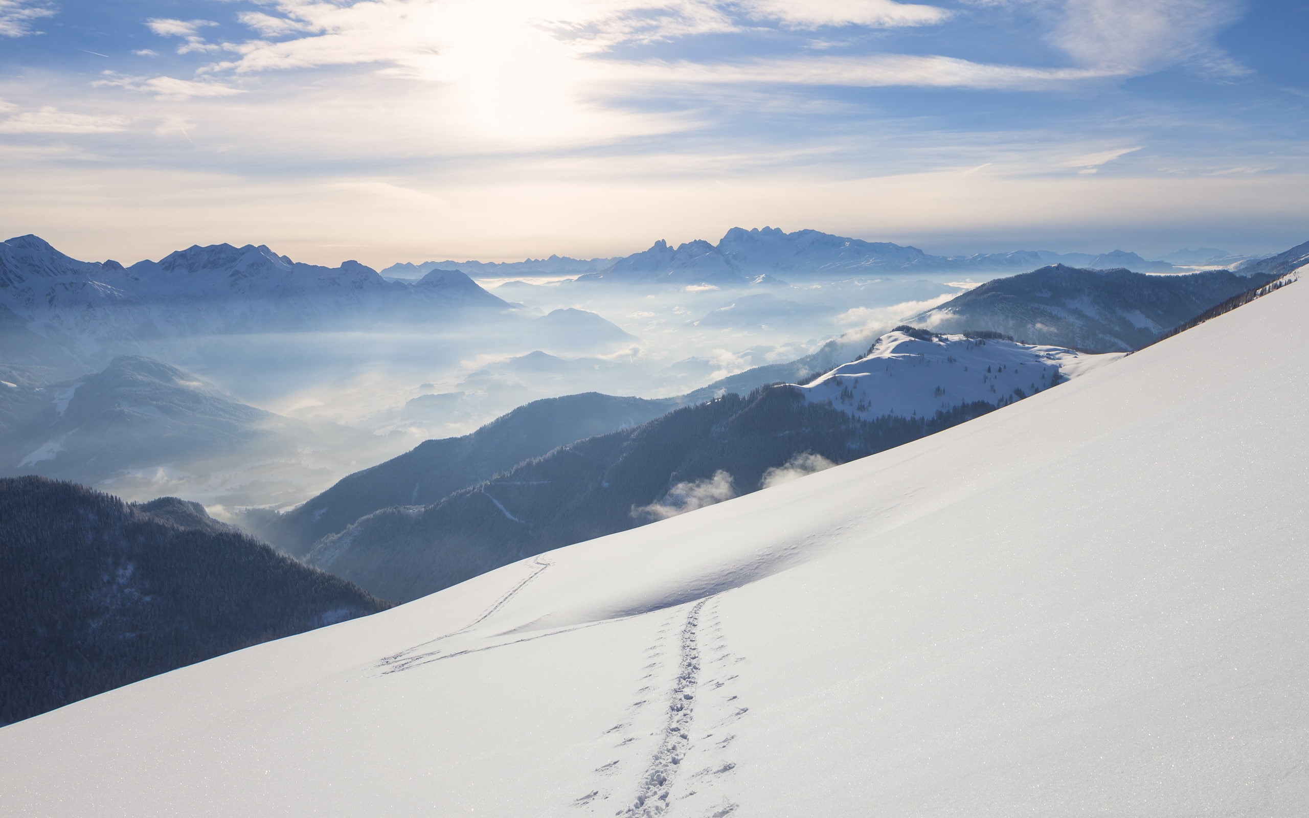 snow, mountains, hd, landscape, nature, windows, 10, 2K, HD Wallpaper