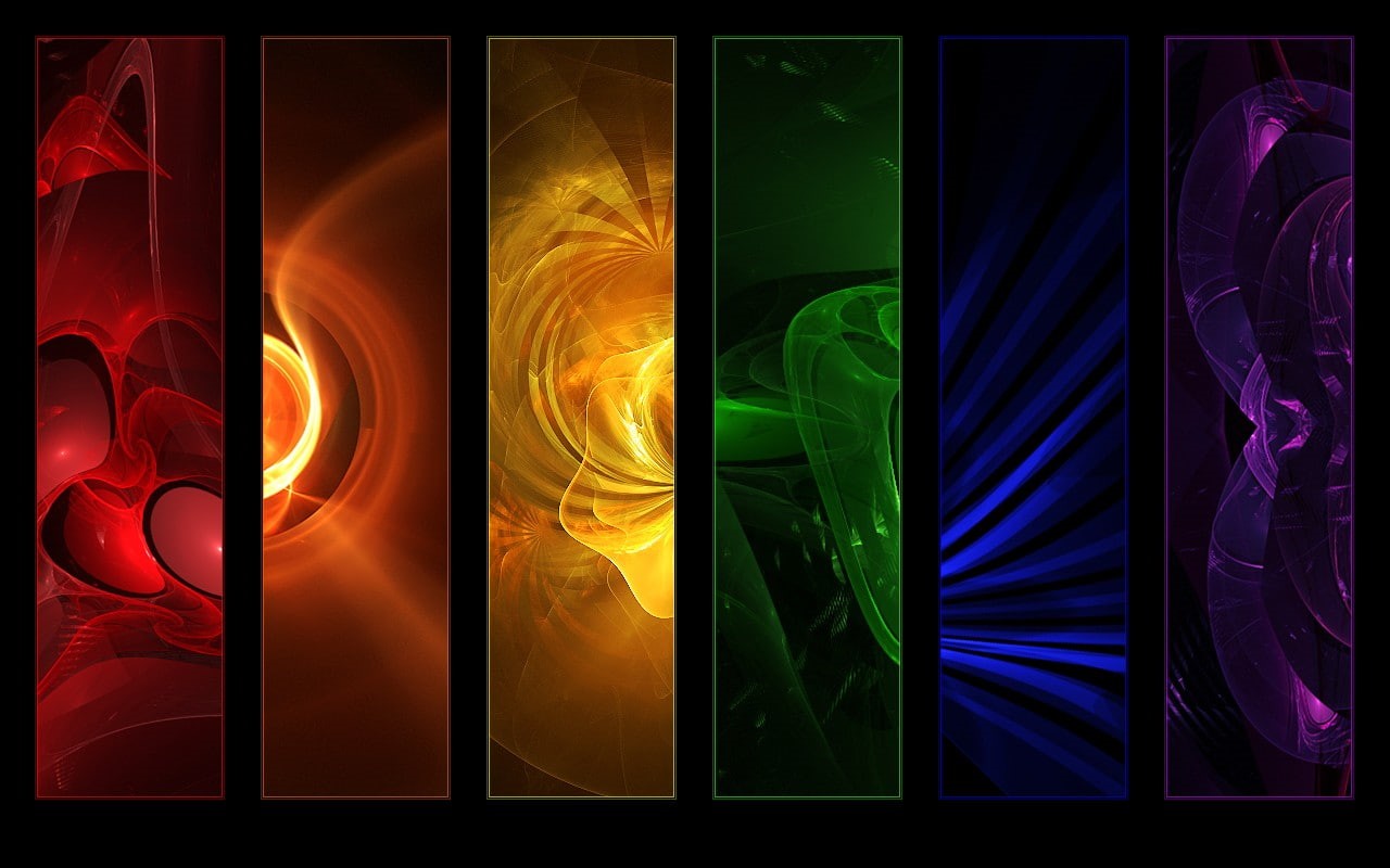 720P, green, purple, blue, abstract, red, yellow, HD Wallpaper