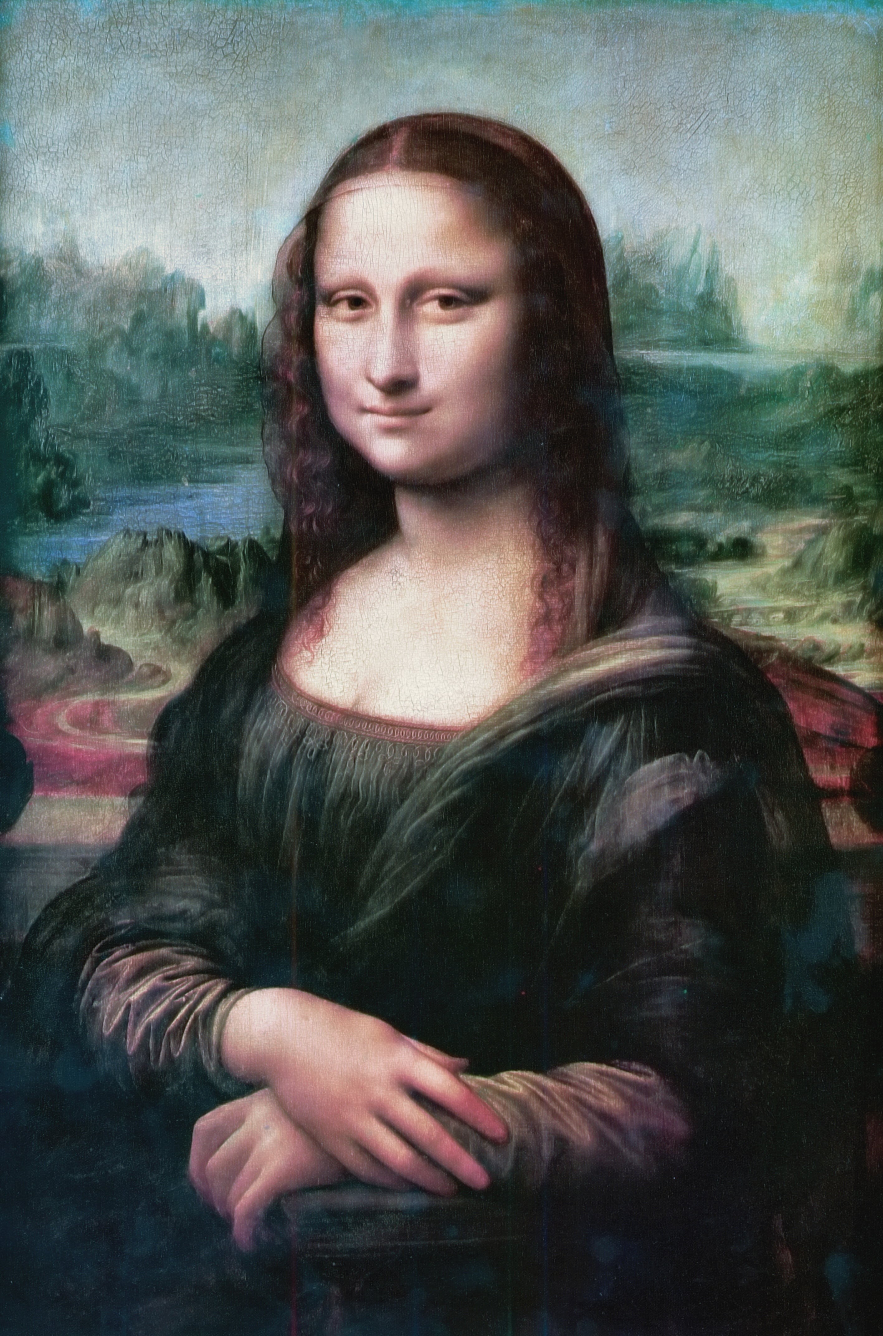 young women, looking at camera, mona lisa, woman, leonardo da vinci, oil painting, concepts And Ideas, waist up, looking, original, hair, smile, one Person, Phone HD Wallpaper