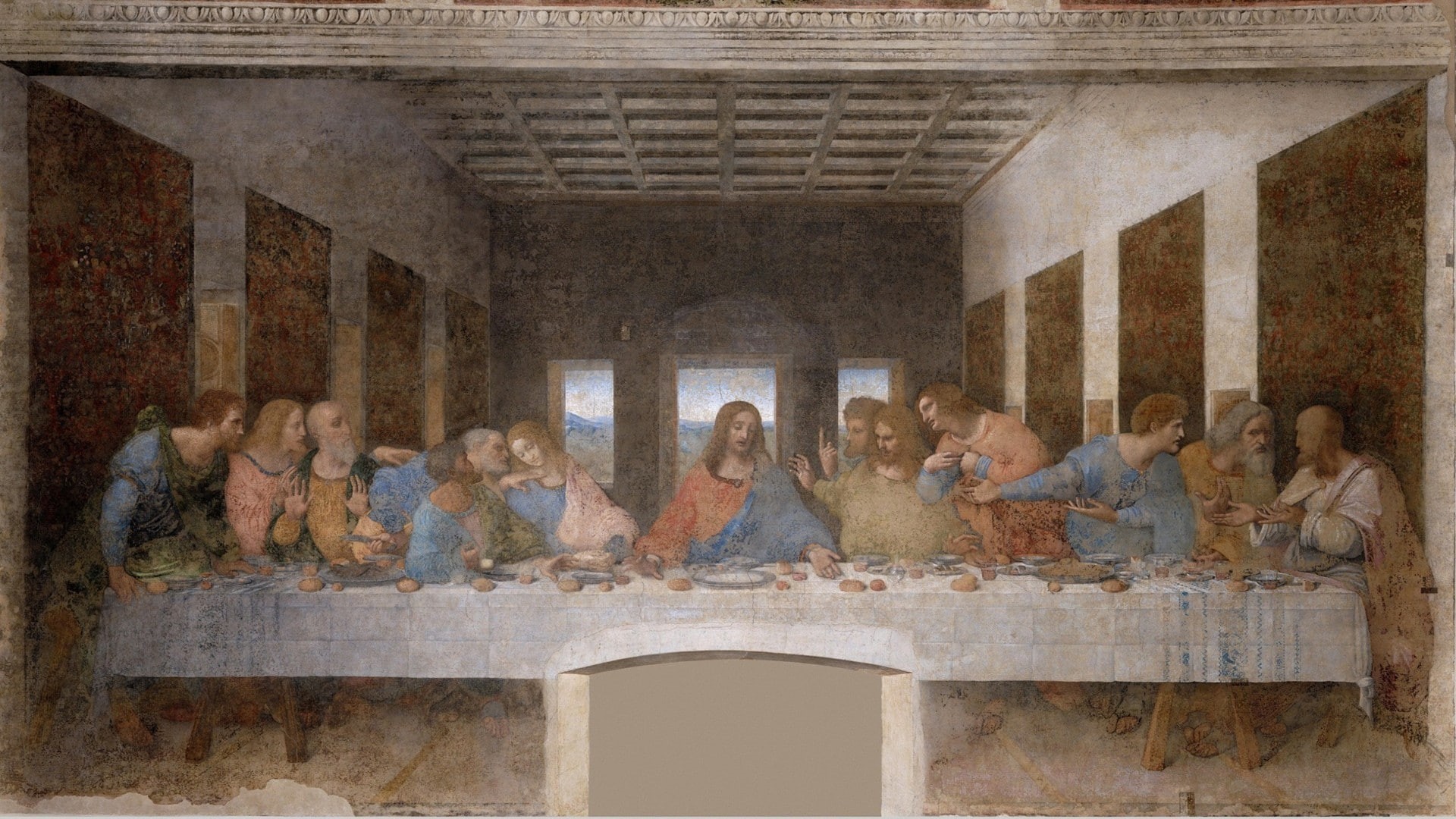 the, framed, religious, last, digital/artwork, supper, painting, hd, 1080P, HD Wallpaper