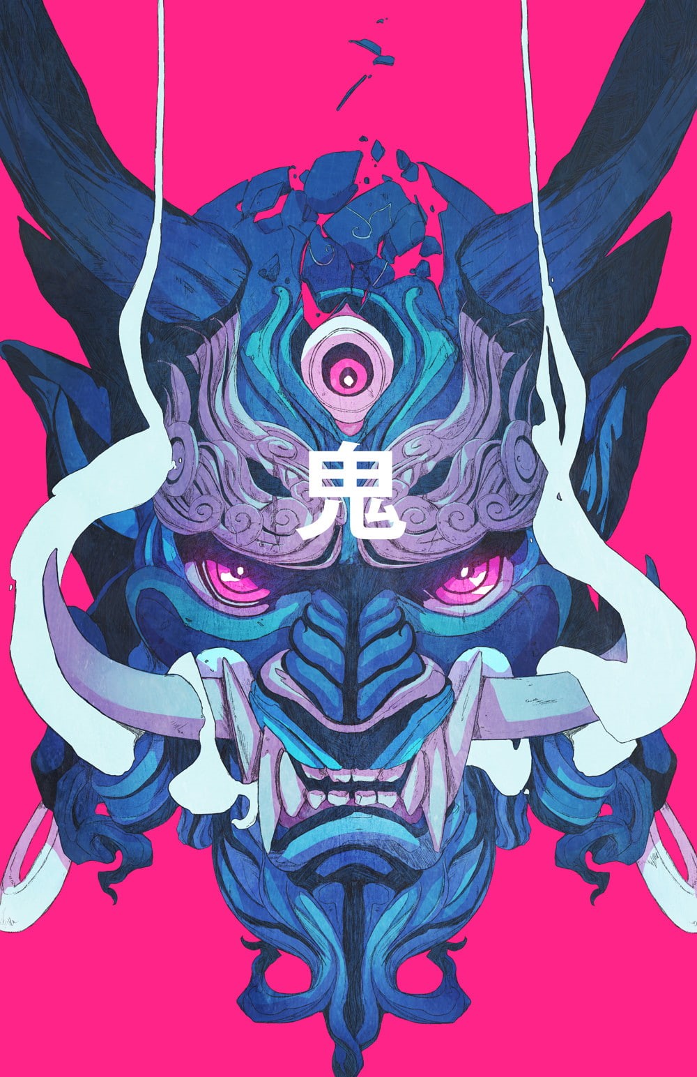 720P, mask, demon, samurai, Chun Lo, Phone HD Wallpaper