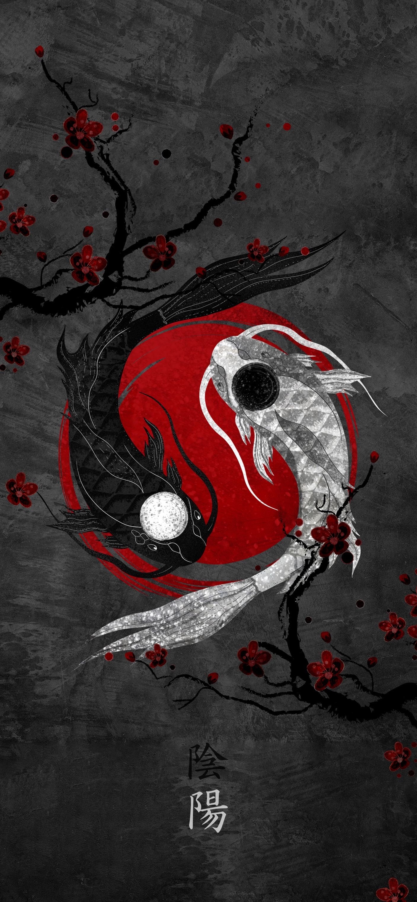 2K, minimalism, portrait display, artwork, digital art, vertical, Yin and Yang, Phone HD Wallpaper