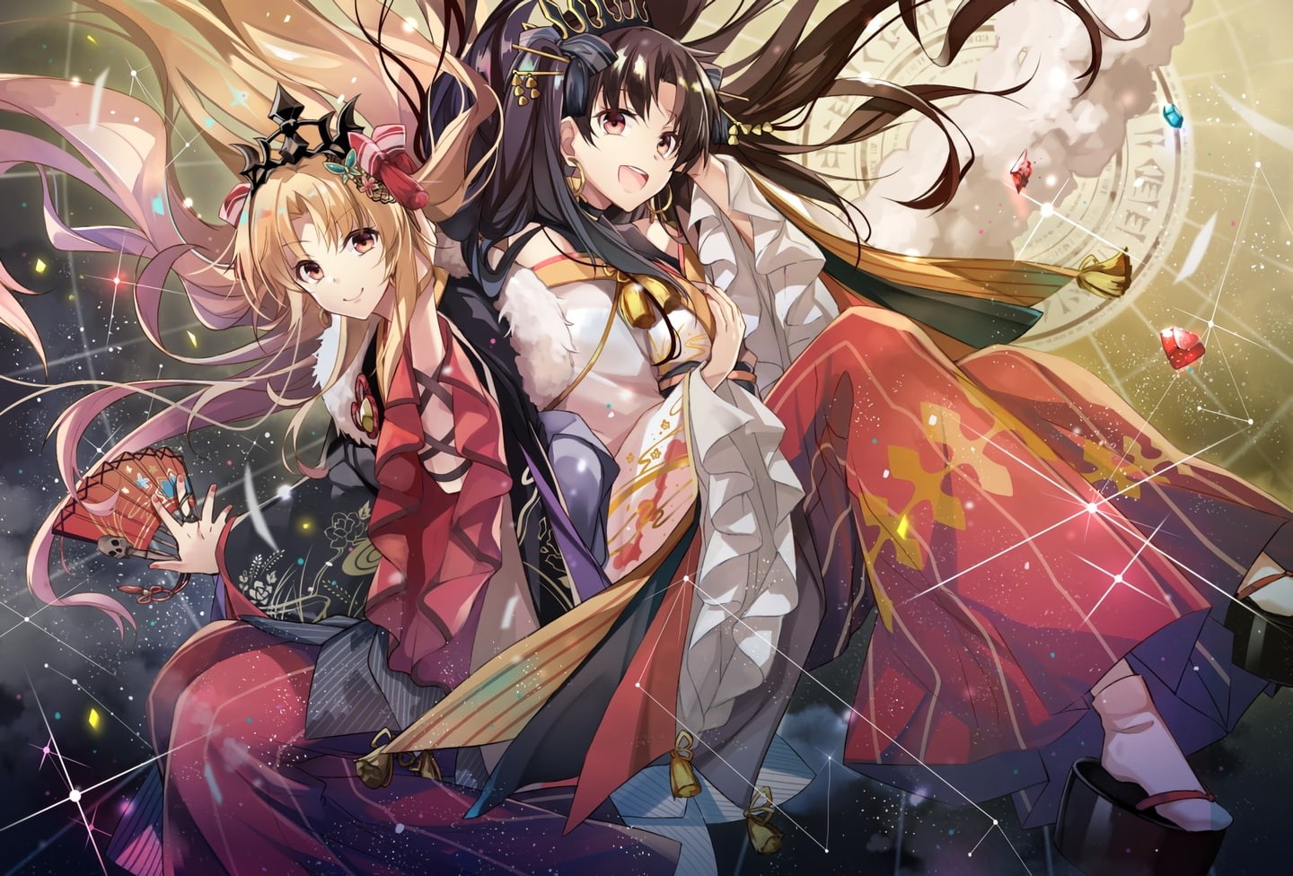 blonde, com, (series), choker, fate, long, headdress, hair, konachan, magic, orange, 257907, tagme, 720P, waifu2x, (artist), brown, fan, socks, eyes, ereshkigal, HD Wallpaper