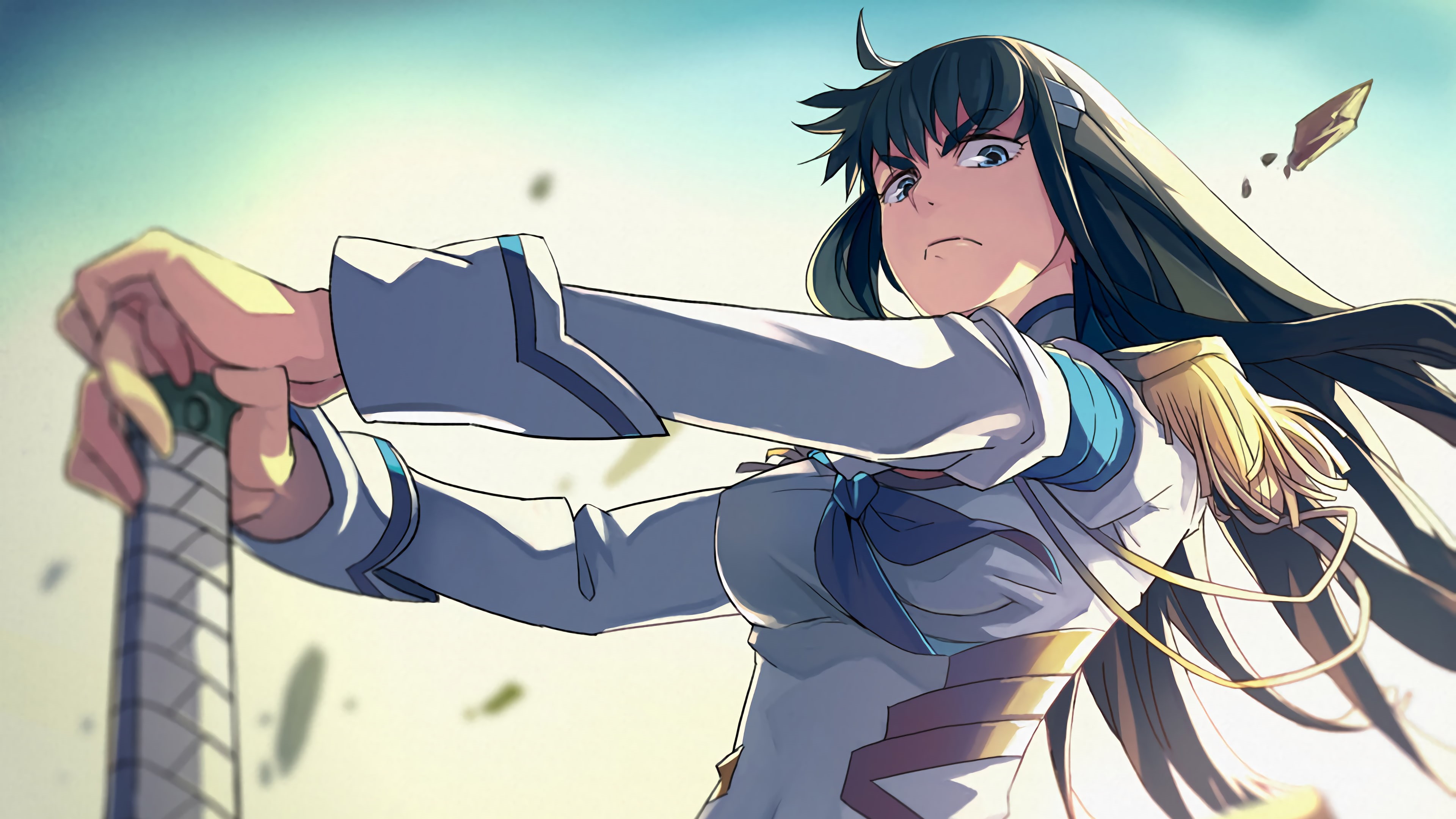 anime girls, 4K, waifu2x, anime, manga, Kill la Kill, Kiryuin Satsuki, HD Wallpaper