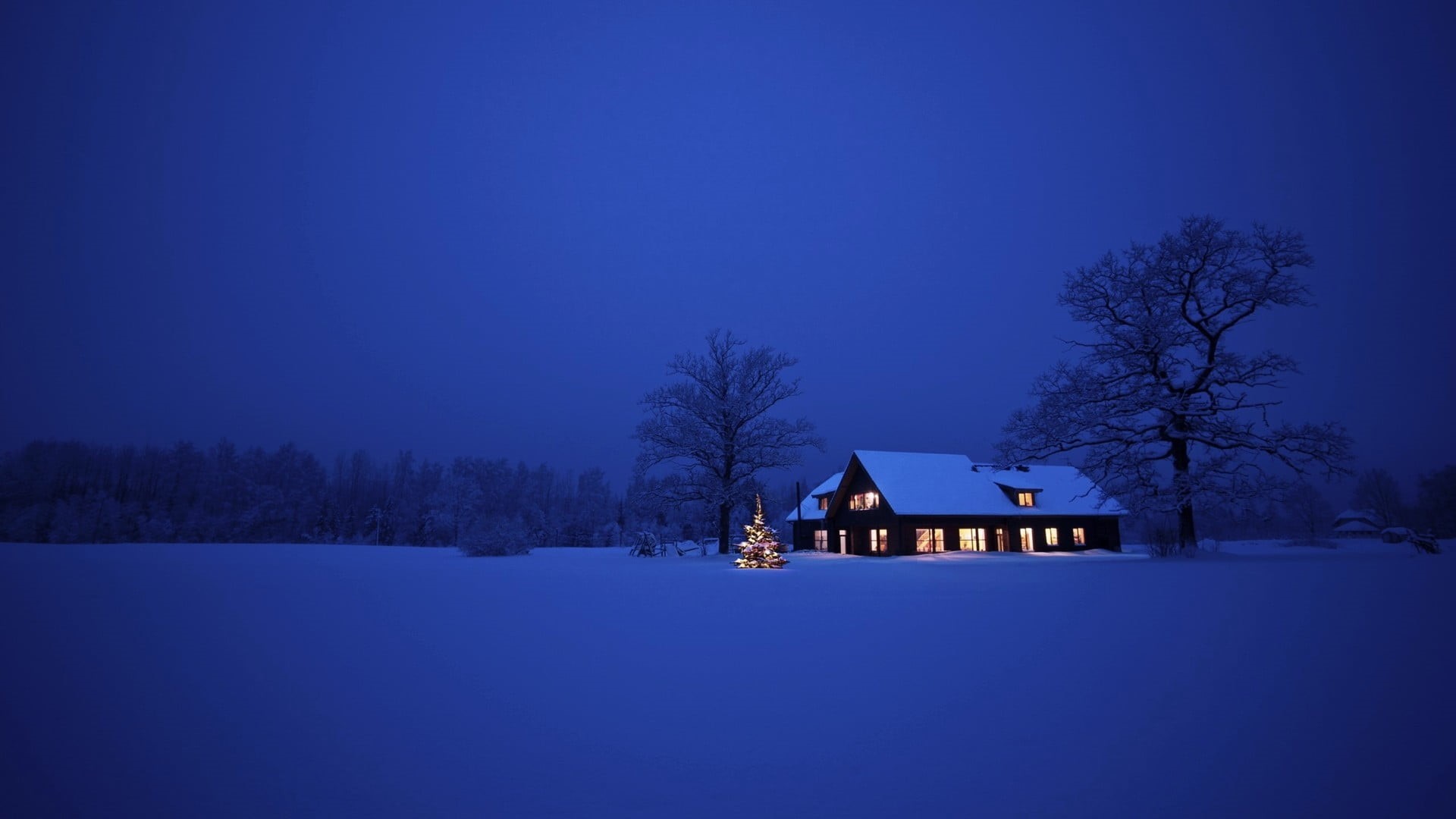 architecture, built structure, winter, cabin, snow, nature, field, cottage, building, covered, scenics - nature, Christmas, tranquility, beauty in nature, HD Wallpaper
