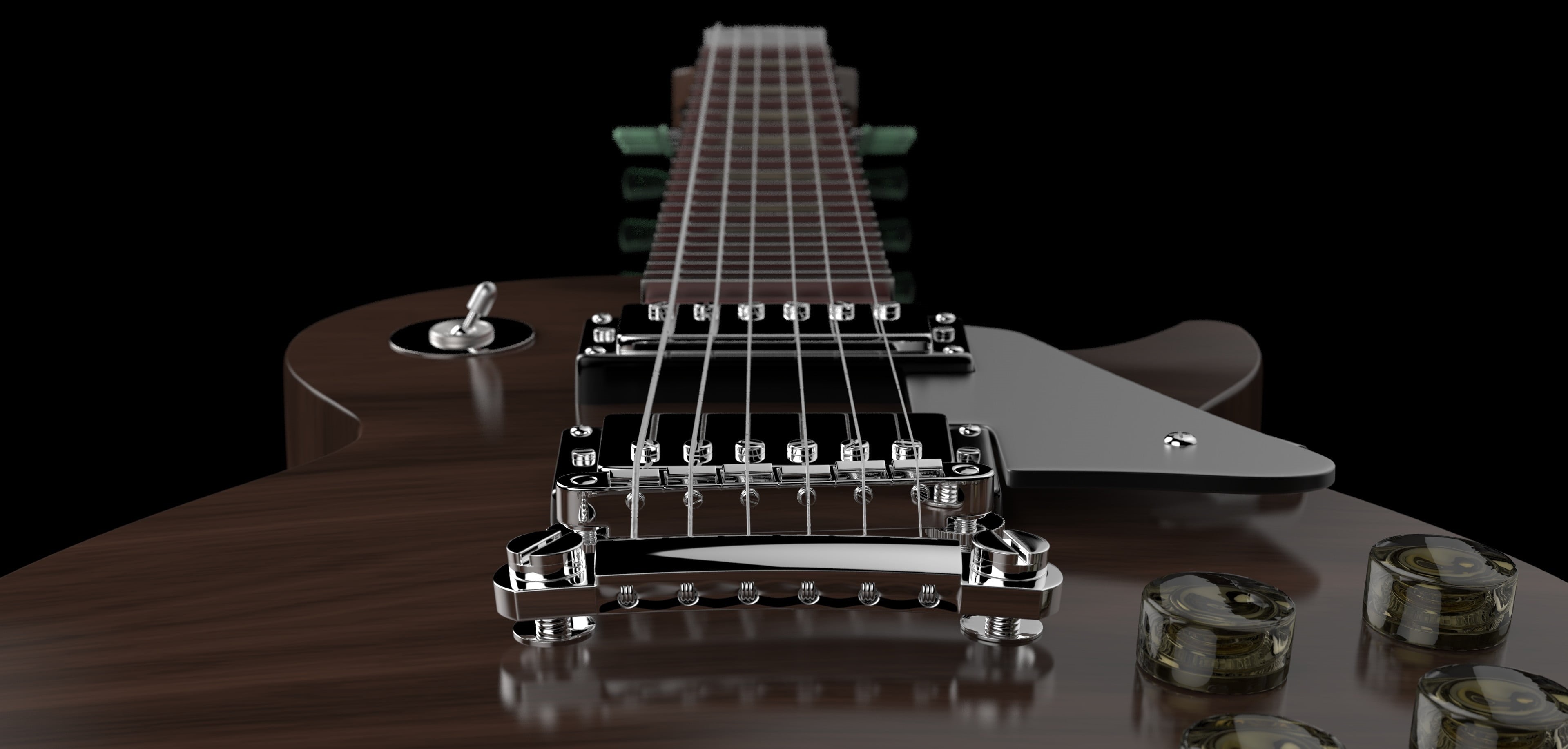 guitar, musical instrument string, no people, musical equipment, 2K, reflection, hard rock, string, music, arts culture and entertainment, progressive rock, HD Wallpaper
