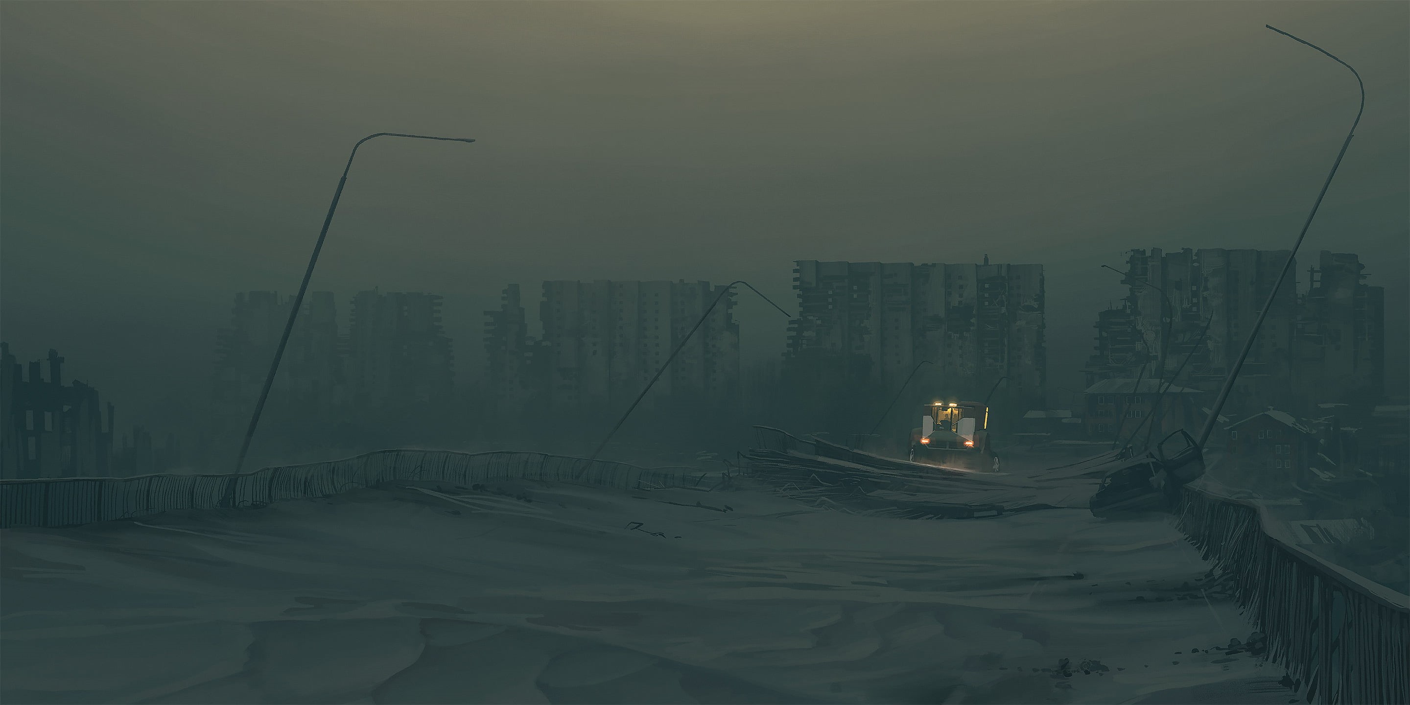Simon Stålenhag, futuristic, artwork, science fiction, 2K, HD Wallpaper