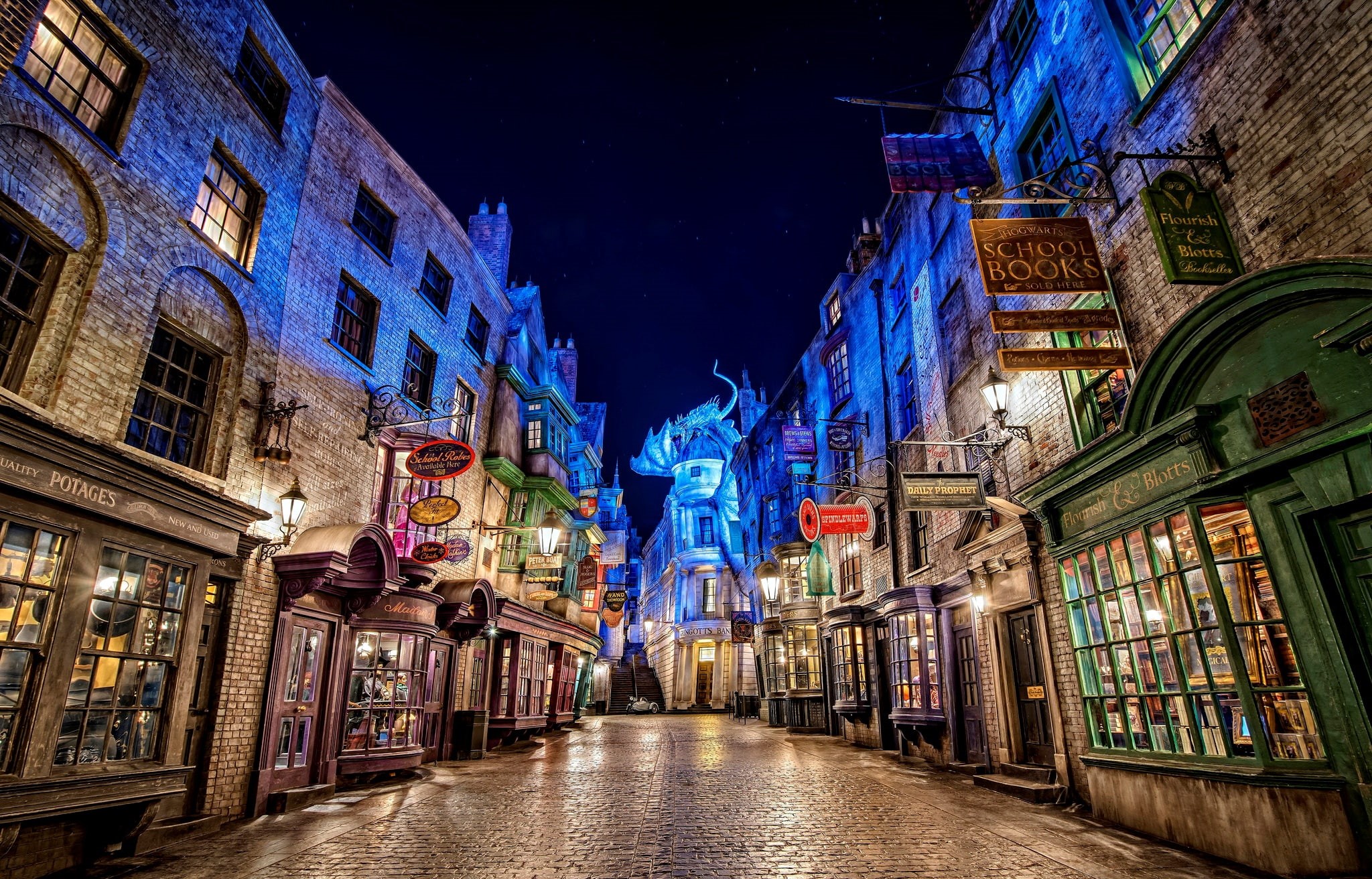 studios, 1080P, universal, alley, diagon, harry, potter, HD Wallpaper