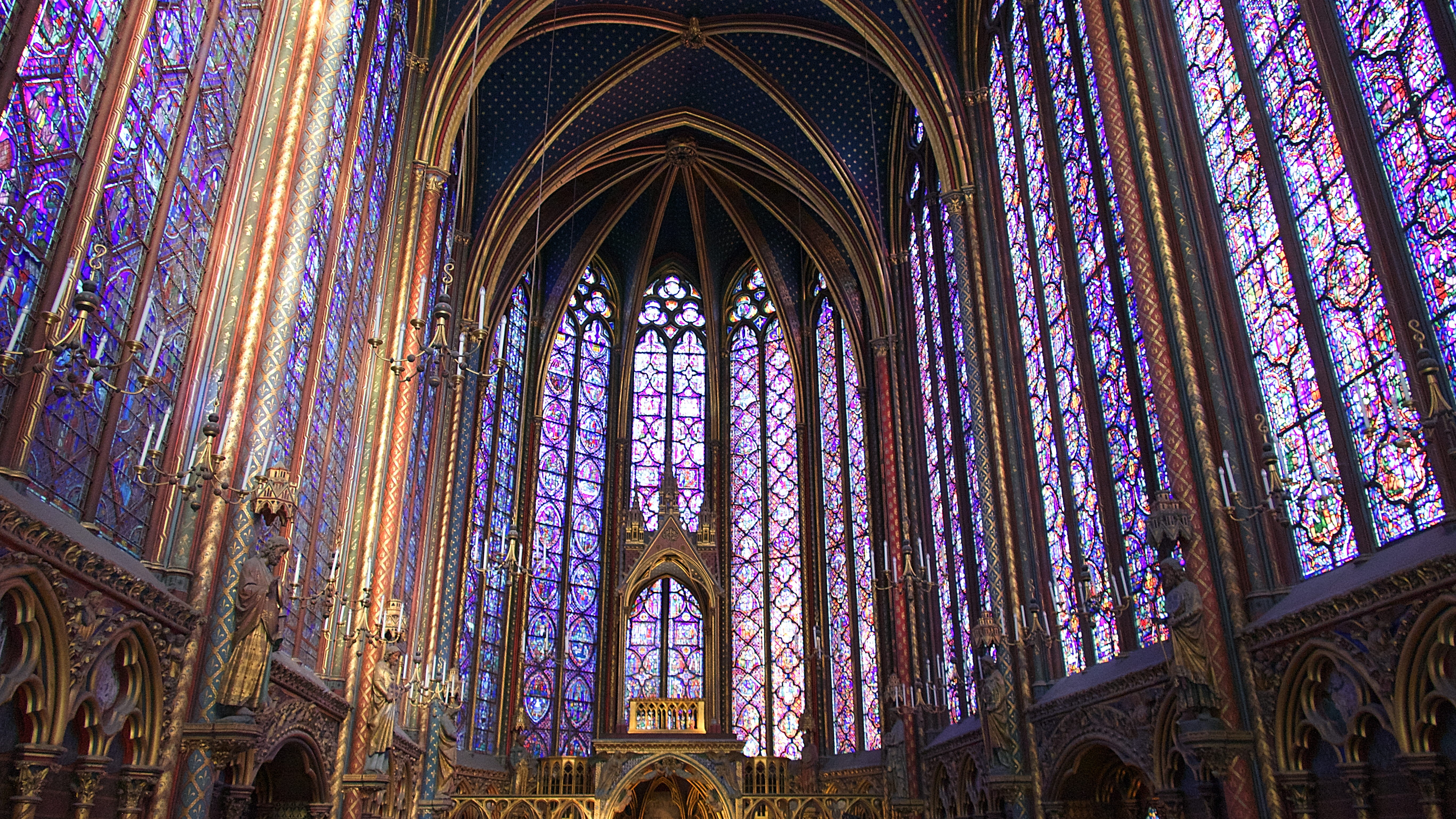 stained glass, ornate, architecture and art, france, building exterior, 6 boulevard du palais, interior, low angle view, église, built structure, church, HD Wallpaper