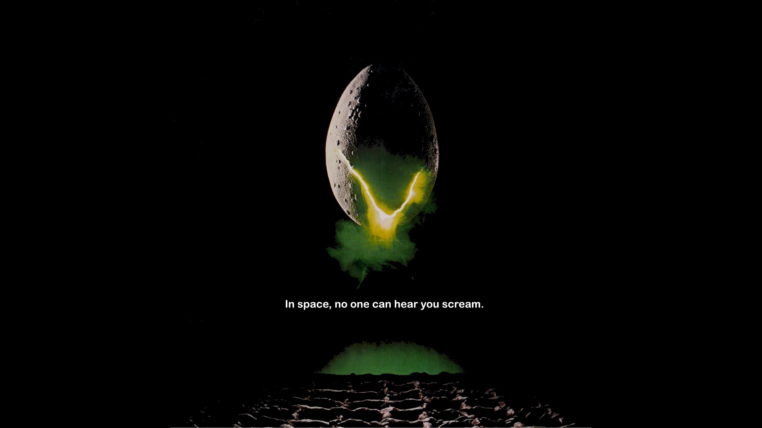 horror, Halloween, black, Alien (movie), Alien vs. Predator, Alien Queen, movie poster, Retro style, facehugger, 2K, green, Sigourney Weaver, science fiction, HD Wallpaper