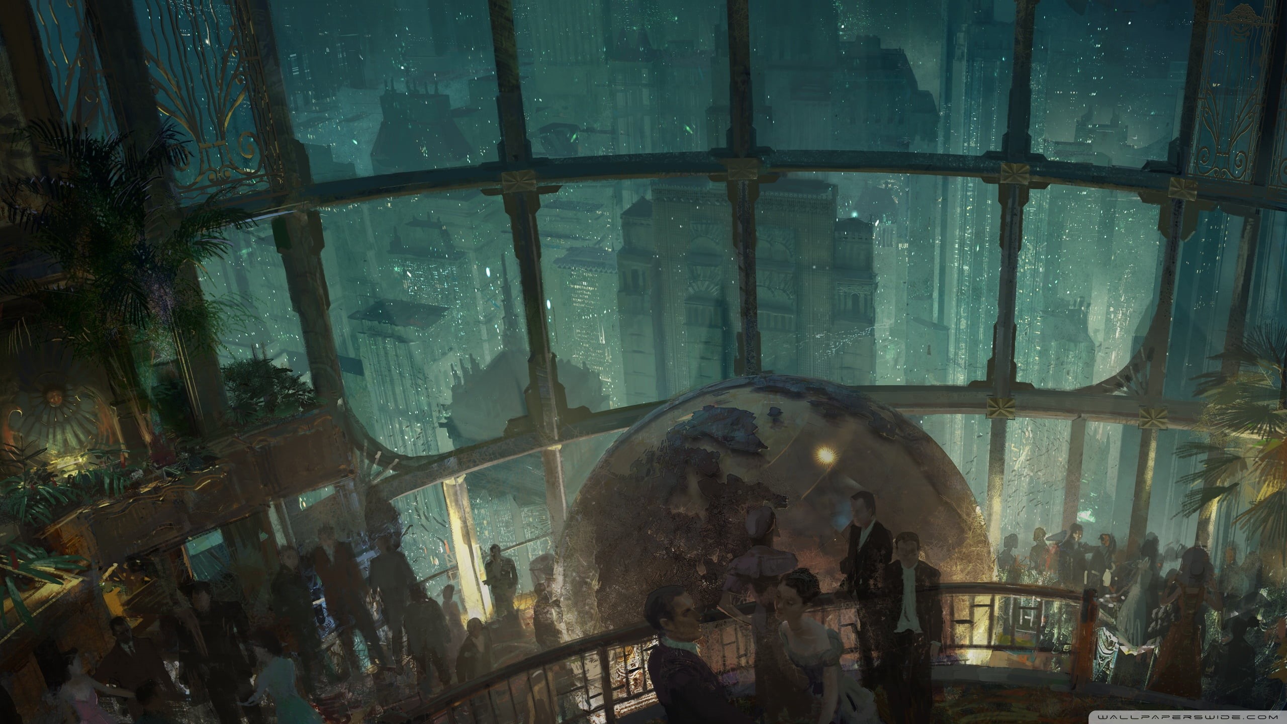 retro science fiction, BioShock, Video Game Art, 2K, HD Wallpaper