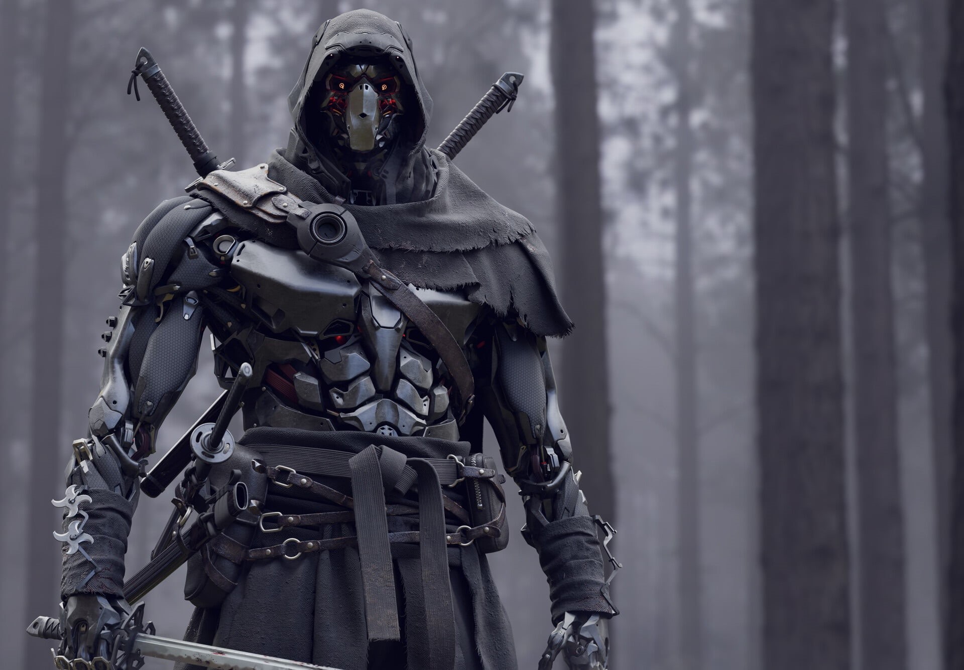 Robot, 1080P, Sci Fi, Samurai, Warrior, HD Wallpaper