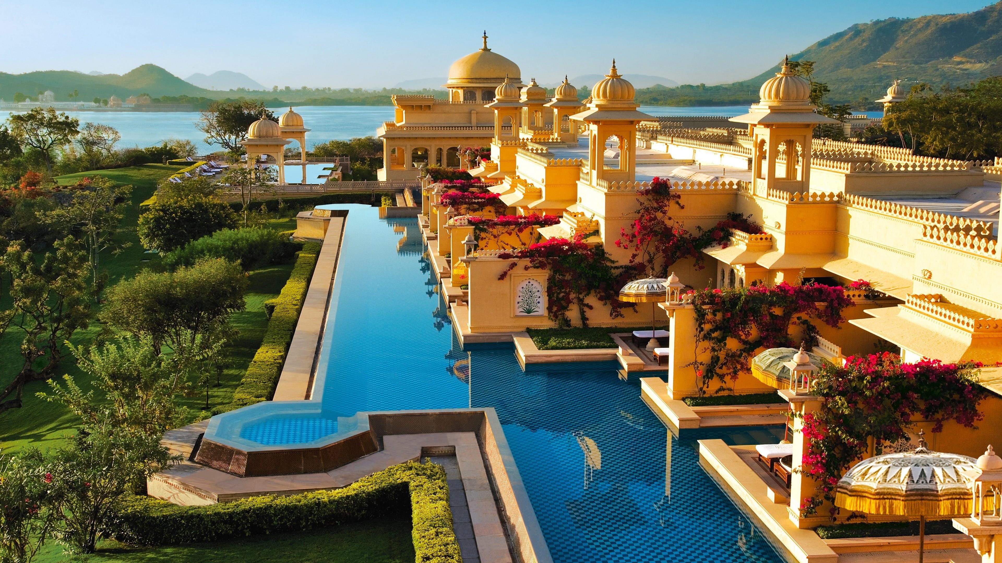 oberoi udaivilas, 4K, asia, hotel, india, pool, amazing, udaipur, HD Wallpaper