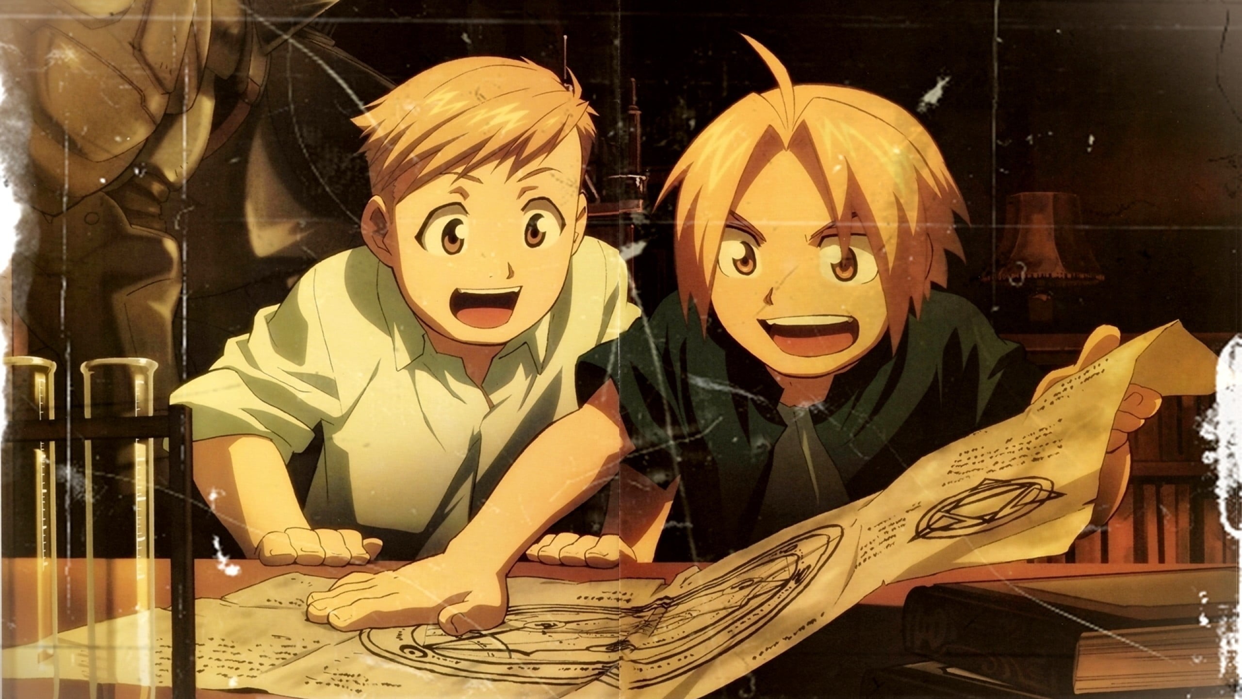 art and craft, full, real people, alchemist, two people, restaurant, anime, women, indoors, Full Metal Alchemist, female likeness, Elric Edward, casual clothing, HD Wallpaper
