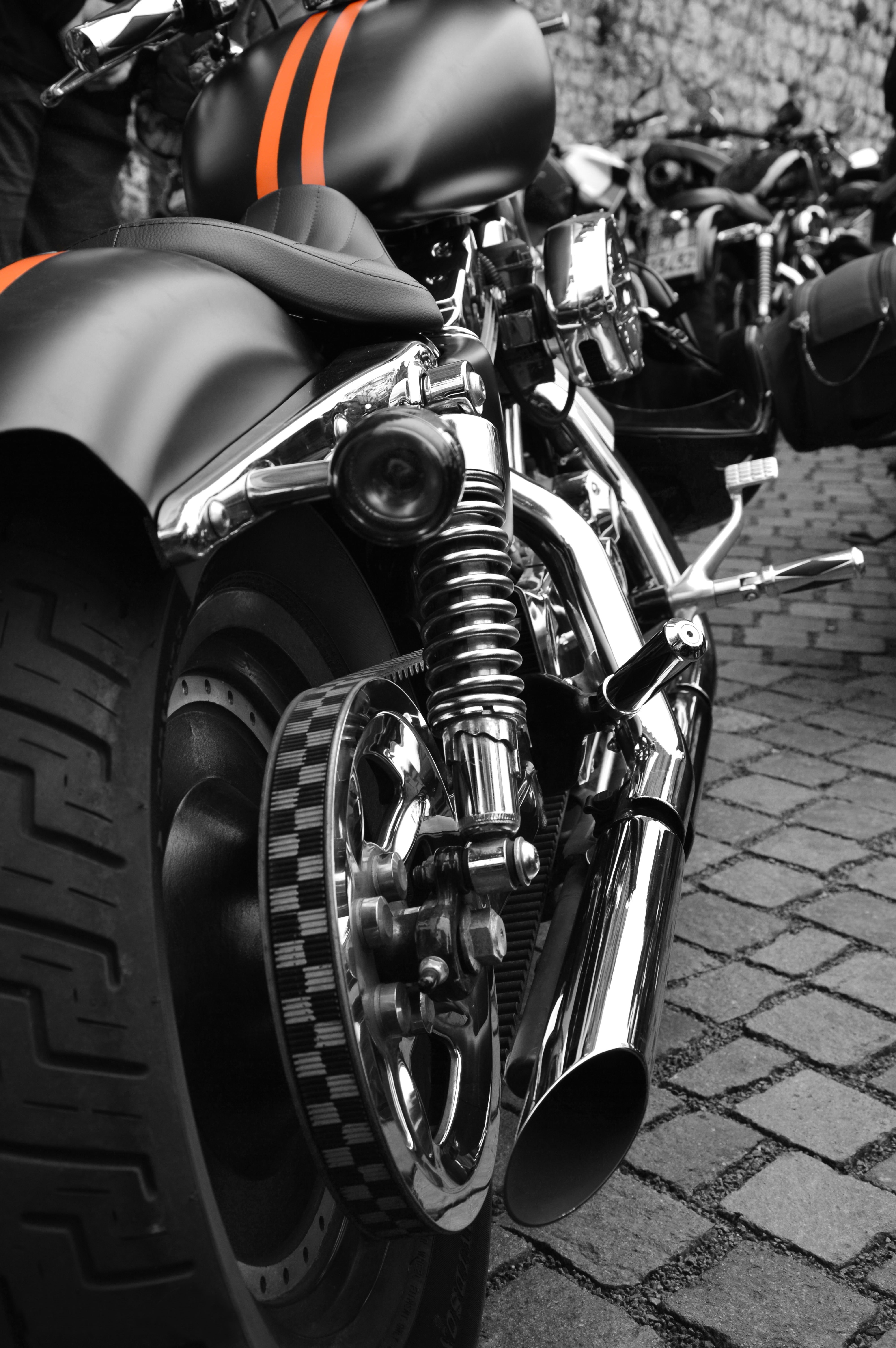 land Vehicle, speed, shiny, bike, transportation, monochrome, motorcycle, biker, brake Disc, bicycle, motor vehicle, metal, 5K, driving, city, engine, Phone HD Wallpaper