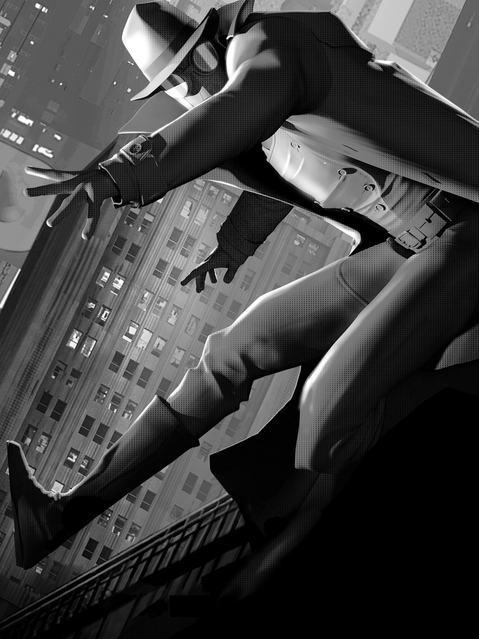 1080P, portrait display, hat, artwork, Spider-Man, noir, Phone HD Wallpaper