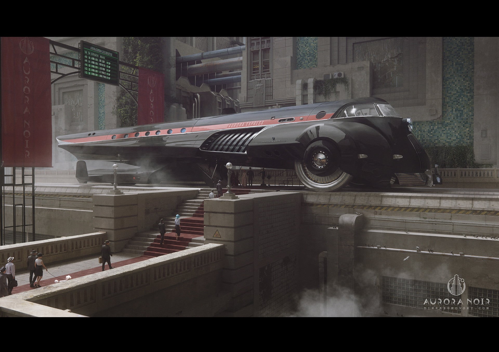 futuristic, Tim Razumovsky, dieselpunk, concept art, vehicle, 1080P, digital, train, HD Wallpaper
