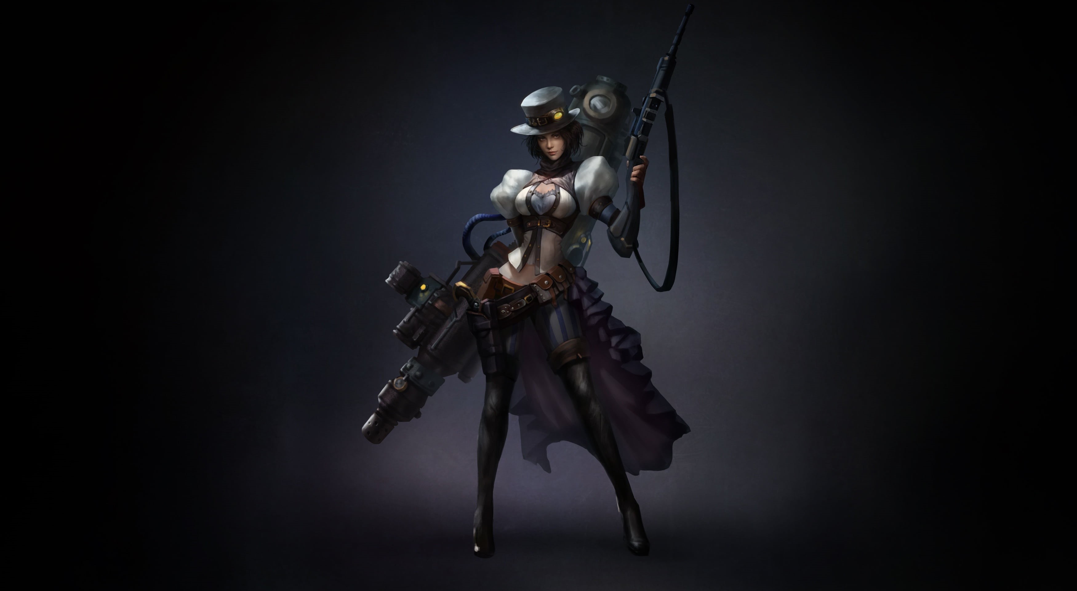 Sci Fi, 2K, Girl, Hat, Weapon, Dieselpunk, HD Wallpaper