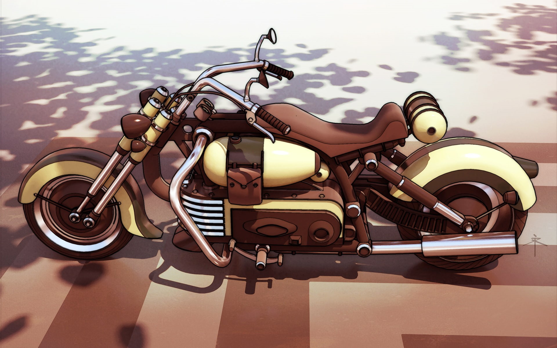 1080P, motorcycles, dieselpunk, HD Wallpaper