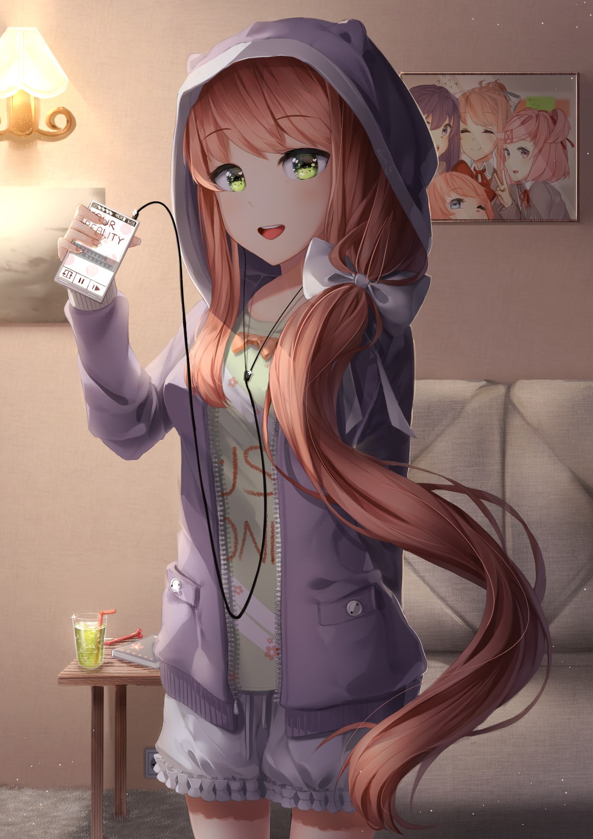 720P, Monika (Doki Doki Literature Club), Sasoura, Doki Doki Literature Club, Phone HD Wallpaper
