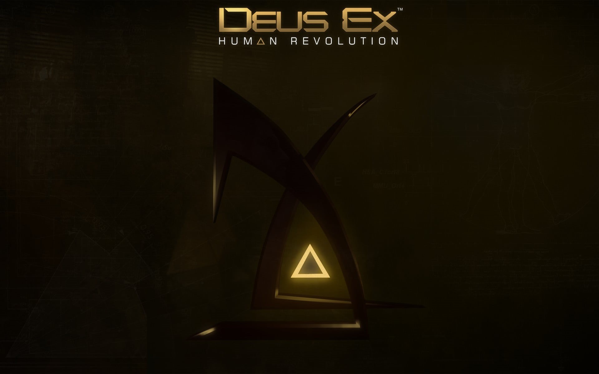 deus, communication, 1080P, dark, building, ex, wall - building feature, sign, game, text, Deus Ex: Human Revolution, night, capital letter, built structure, HD Wallpaper