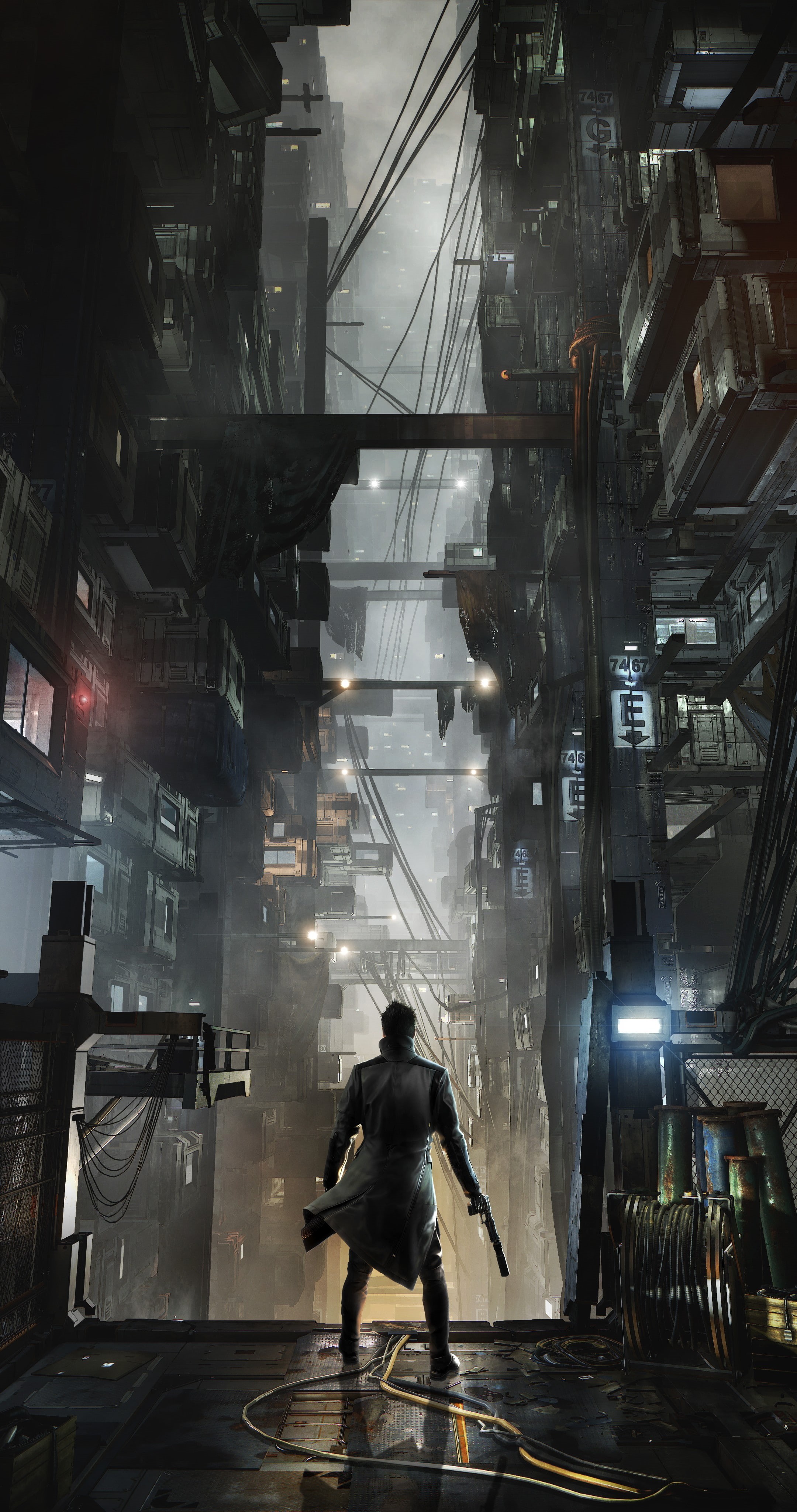 Deus Ex: Mankind Divided, Adam Jensen, 4K, futuristic, cyberpunk, video games, Phone HD Wallpaper
