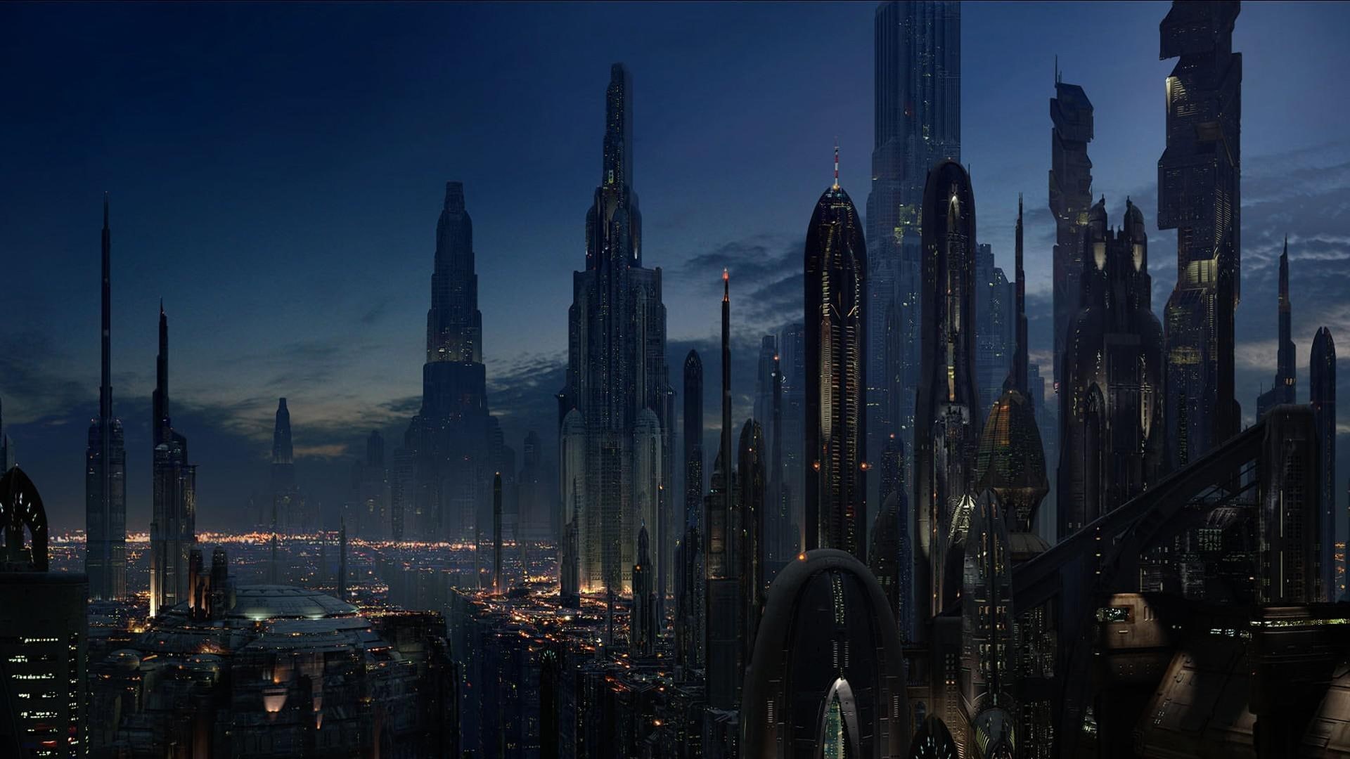1080P, skyscraper, illustration, star, wars, movies, 1920x1080, coruscant, star wars, buildings, HD Wallpaper