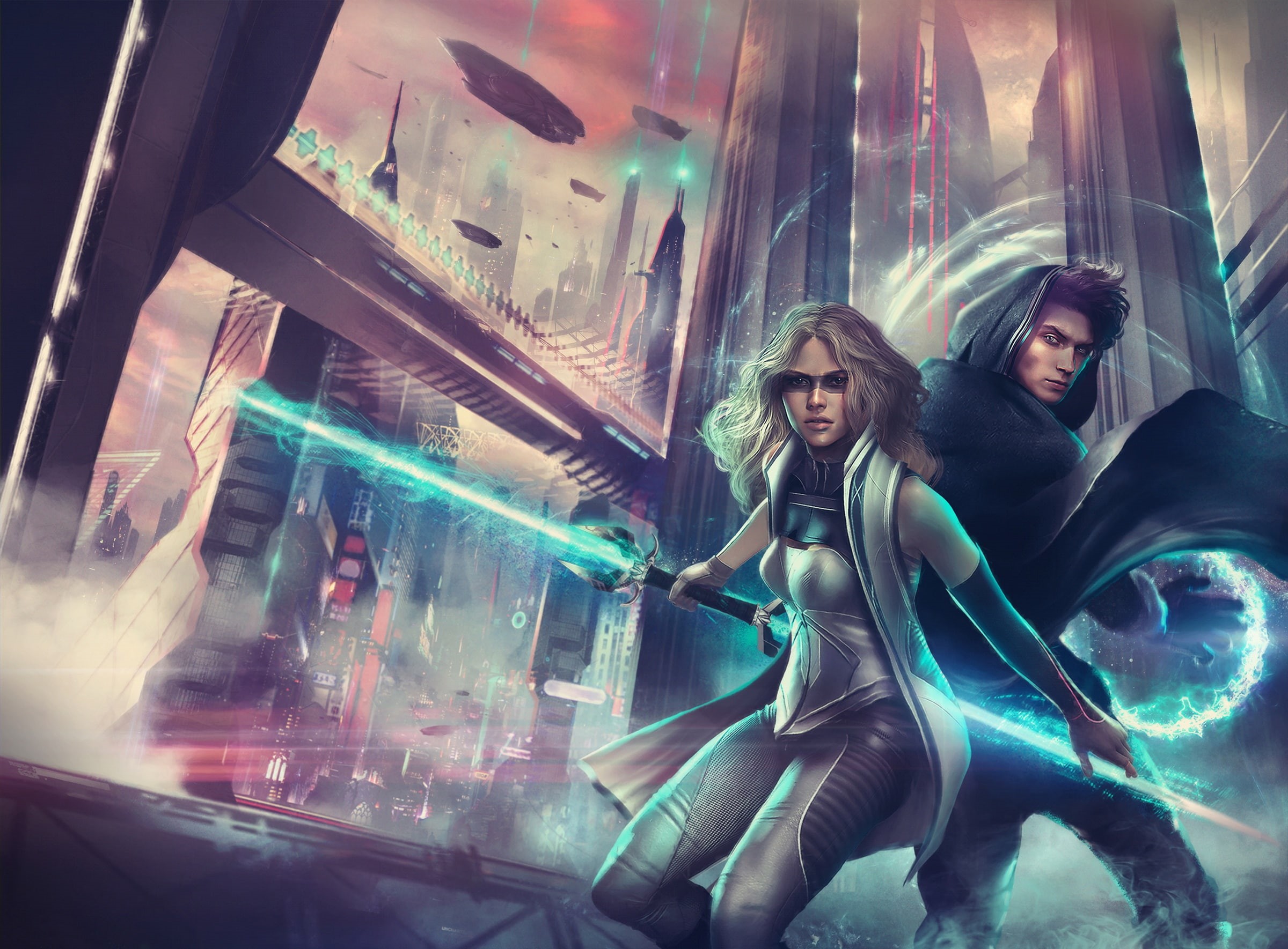 City, 1080P, Star Wars, Coruscant (Star Wars), Futuristic, Warrior, Jedi, Spaceship, Woman Warrior, HD Wallpaper
