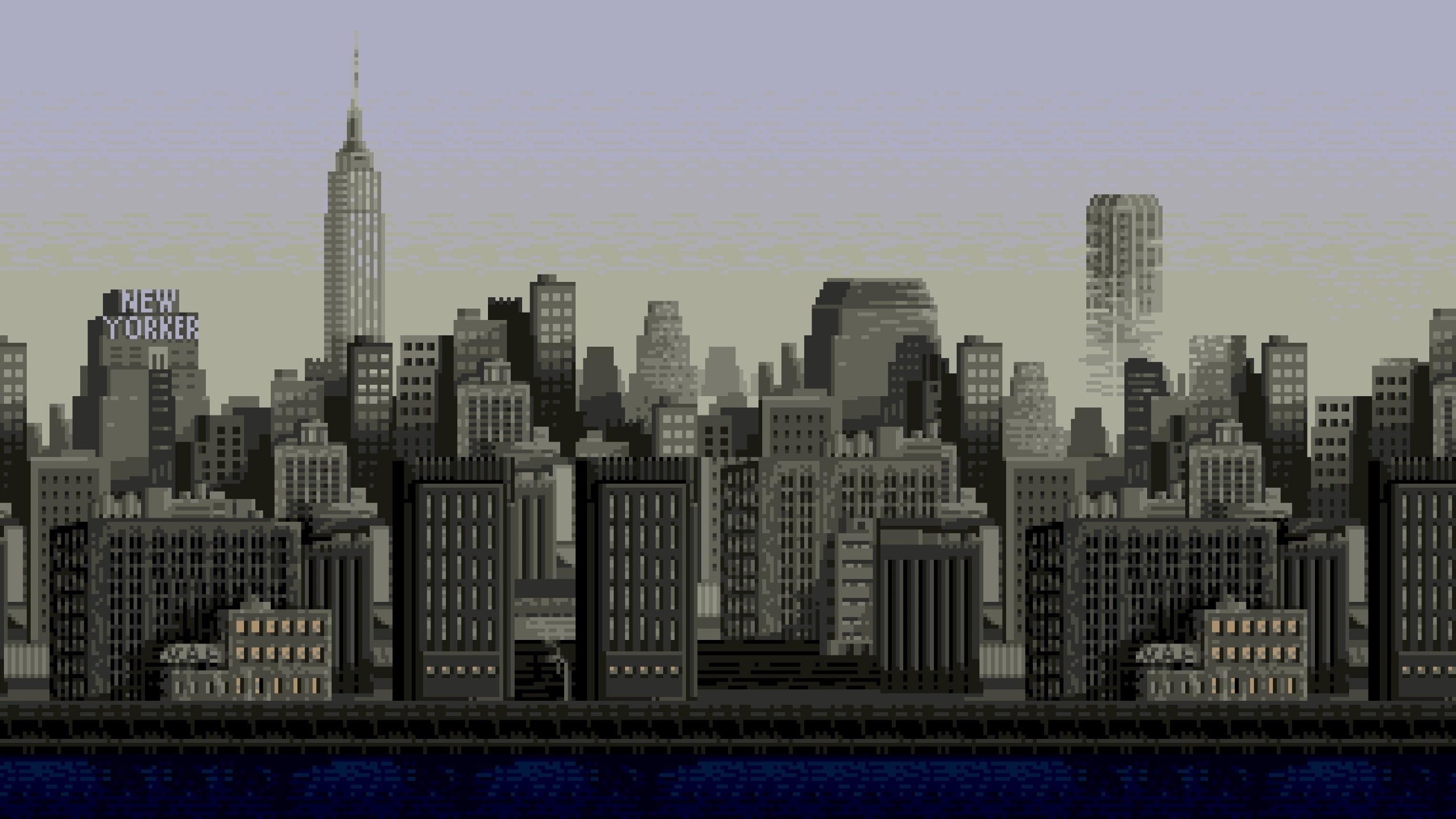 8-bit, pixel art, Empire State Building, building, cityscape, pixels, New York City, 2K, HD Wallpaper
